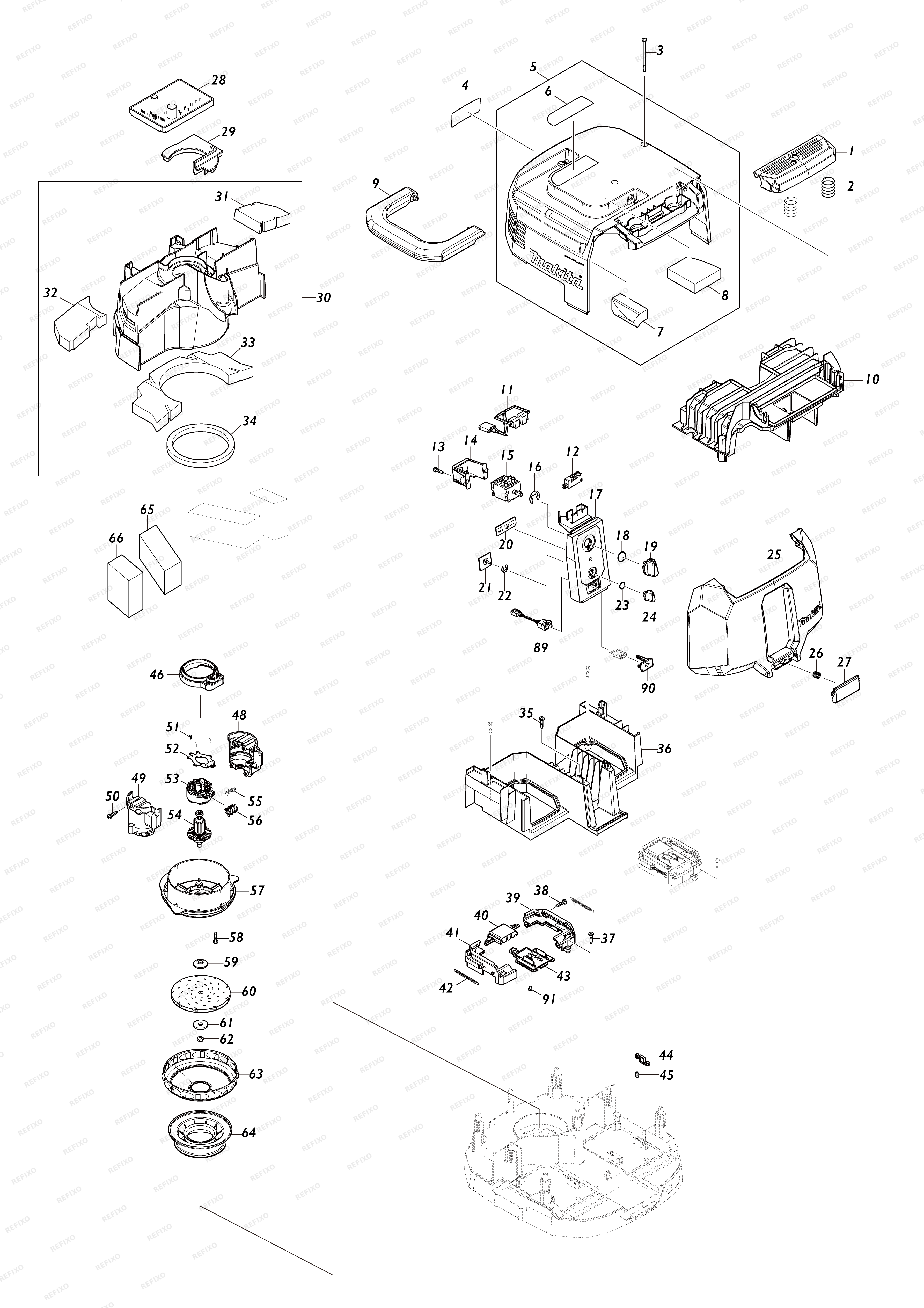 MAKITA VC004GL — схема запчастей
