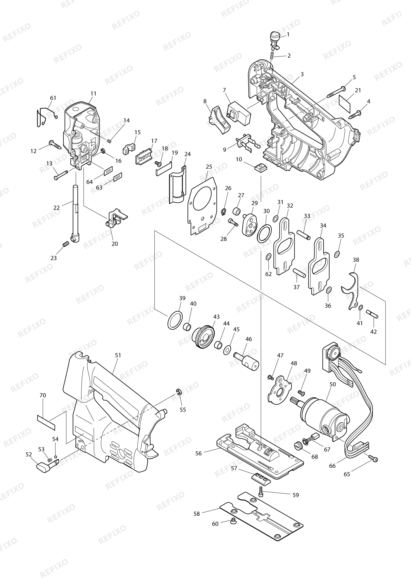 MAKITA 4333D — схема запчастей