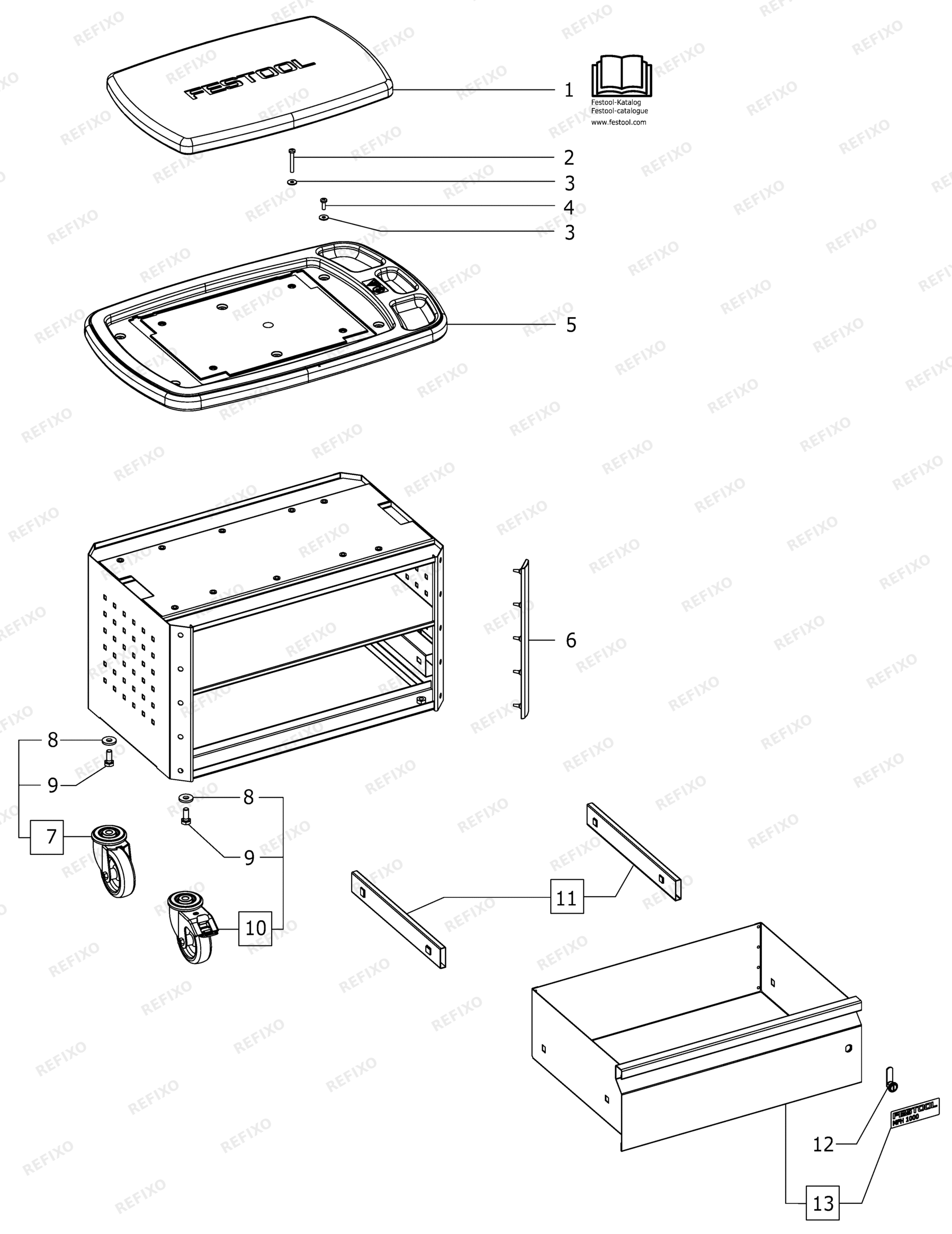 Festool MFH 1000 - Multifunktionshocker 10000470 — схема запчастей