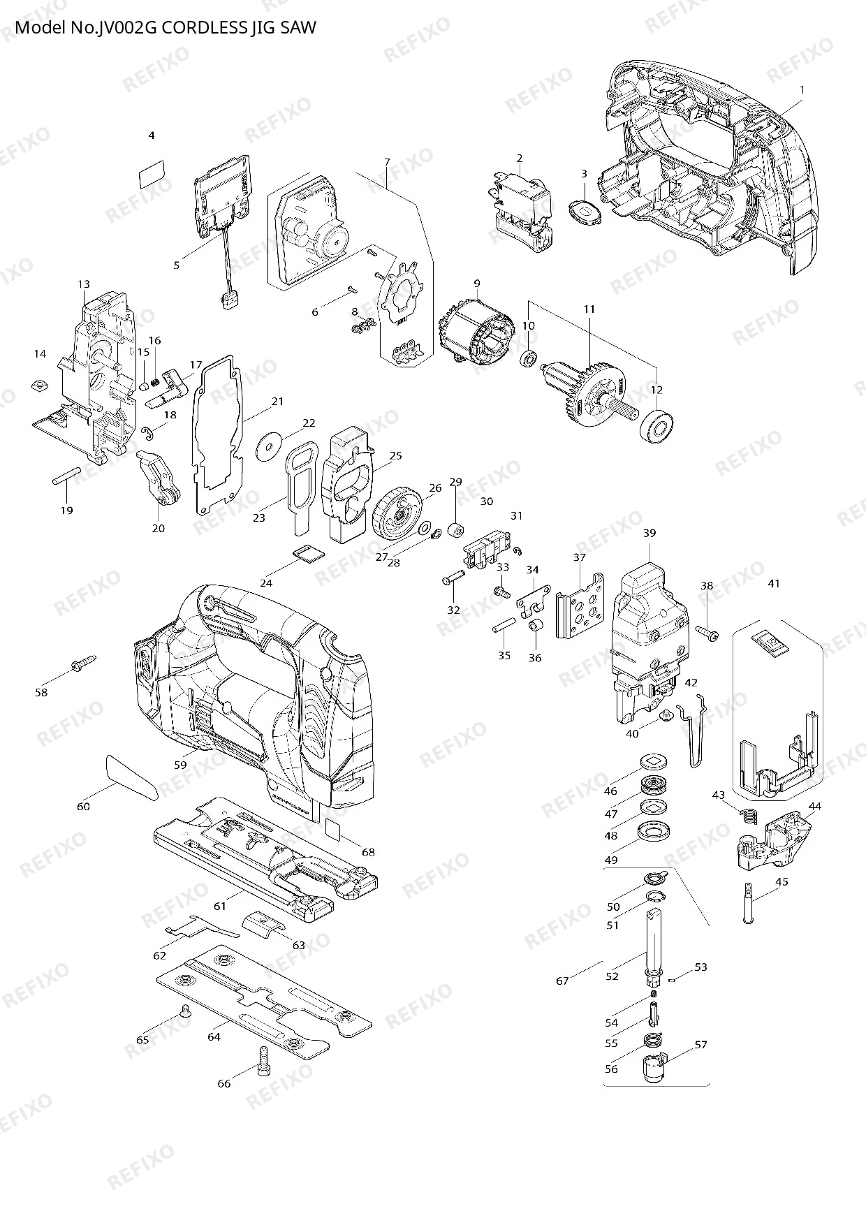 MAKITA JV002G — схема запчастей