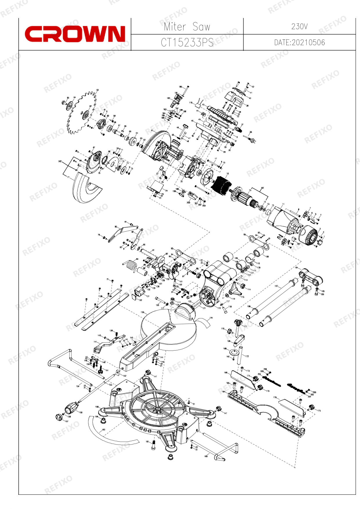 CROWN CT15233PS — схема запчастей