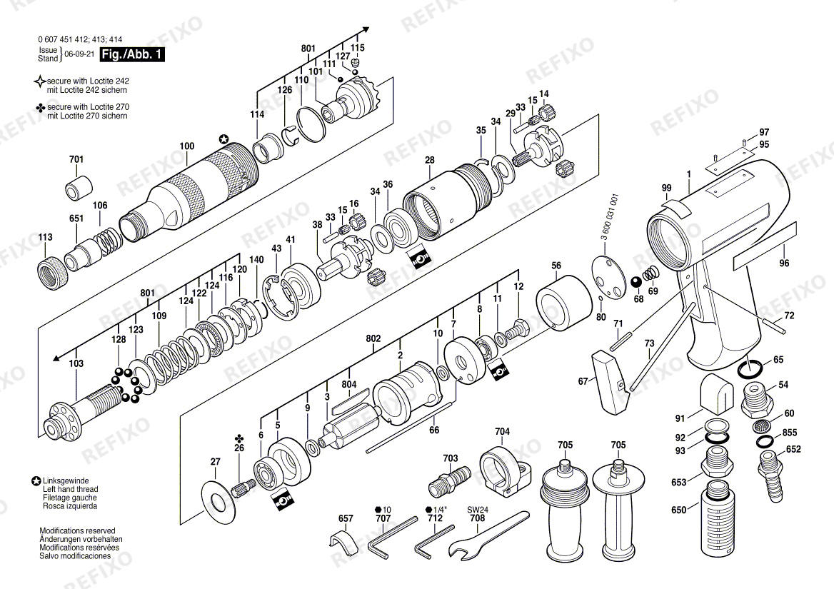 Bosch Pw- шуруповёрт -Ind 370 WATT-SERIE (0 607 451 414) — схема запчастей