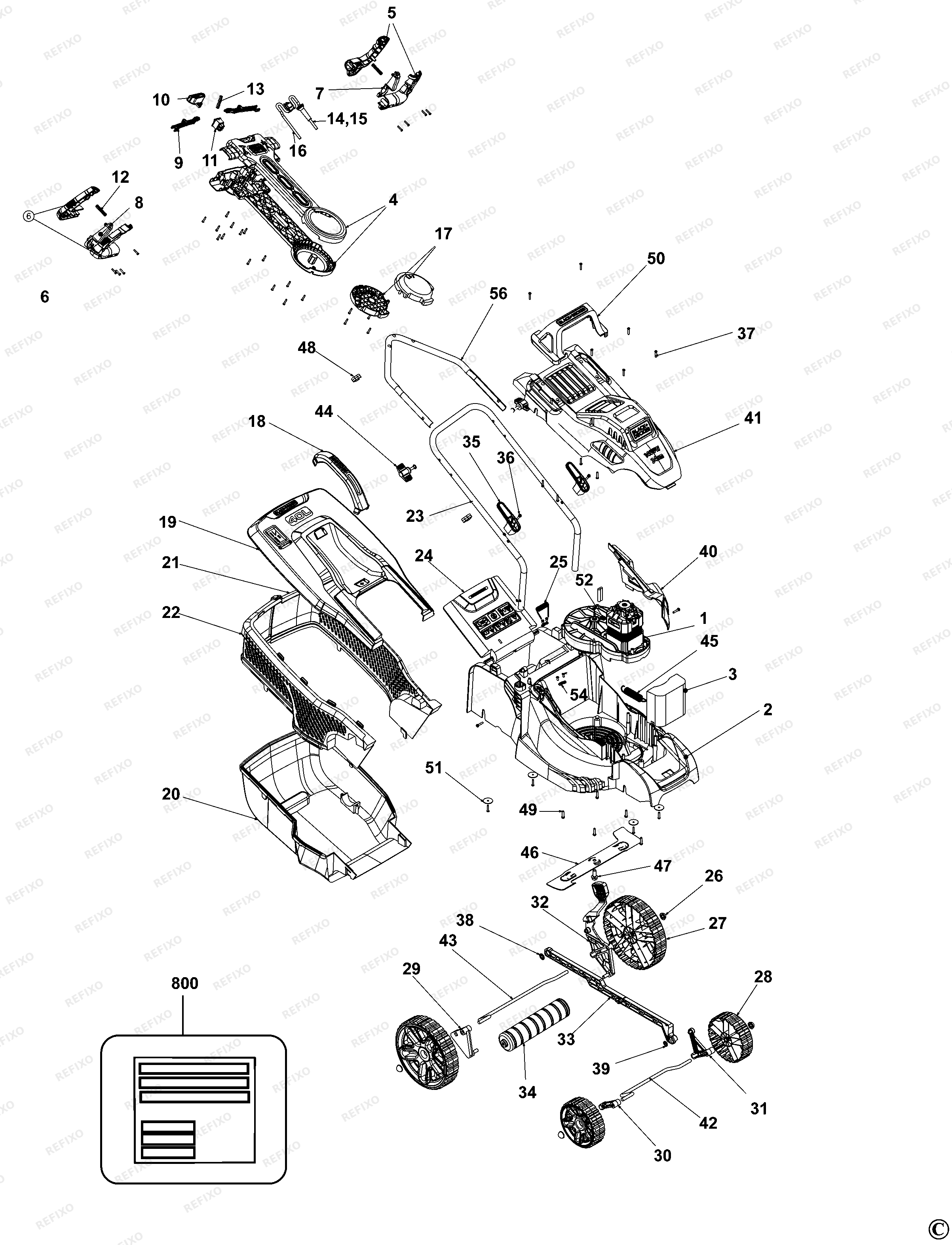 Black&Decker КОСИЛКА BEMW461ES — схема запчастей