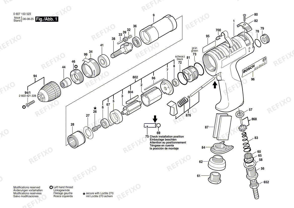 Bosch Pw- дрель -Ind 180 WATT-SERIE (0 607 153 523) — схема запчастей