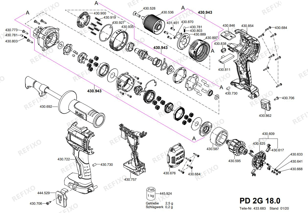 Flex PD 2G 18.0 — схема запчастей