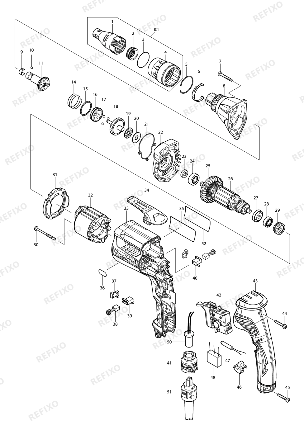MAKITA FS6300R — схема запчастей