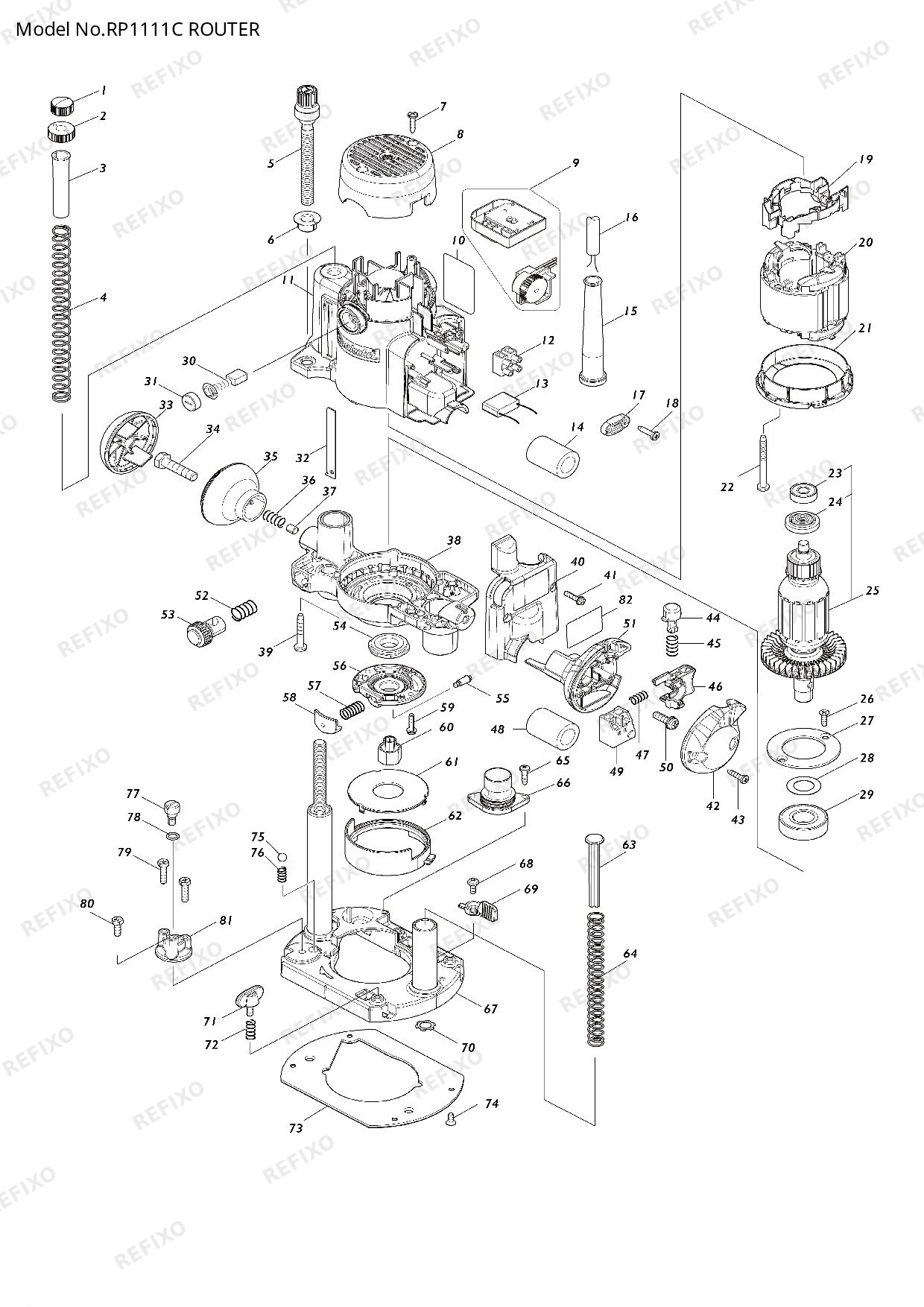 MAKITA RP1111C — схема запчастей