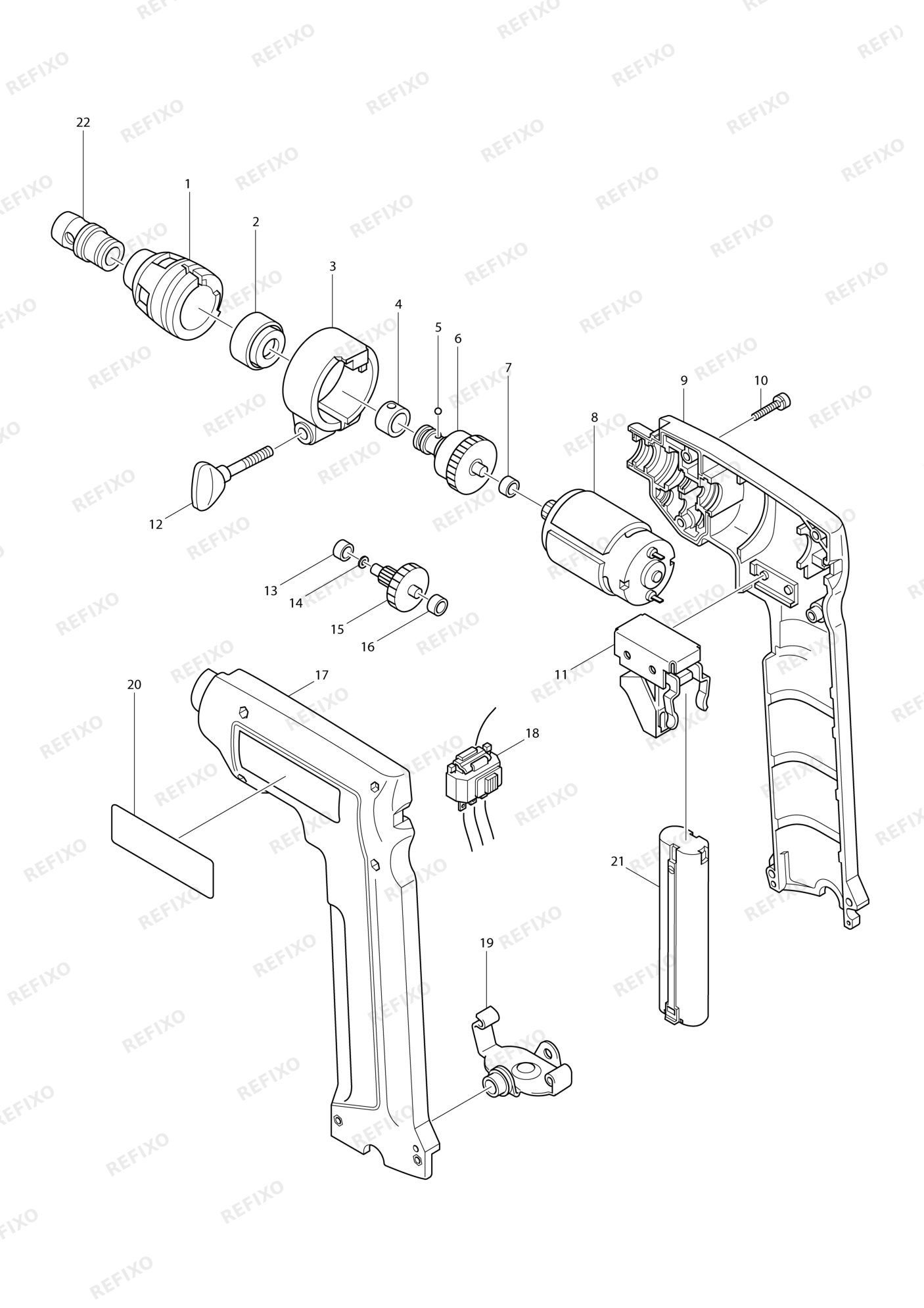 MAKITA 6891D — схема запчастей