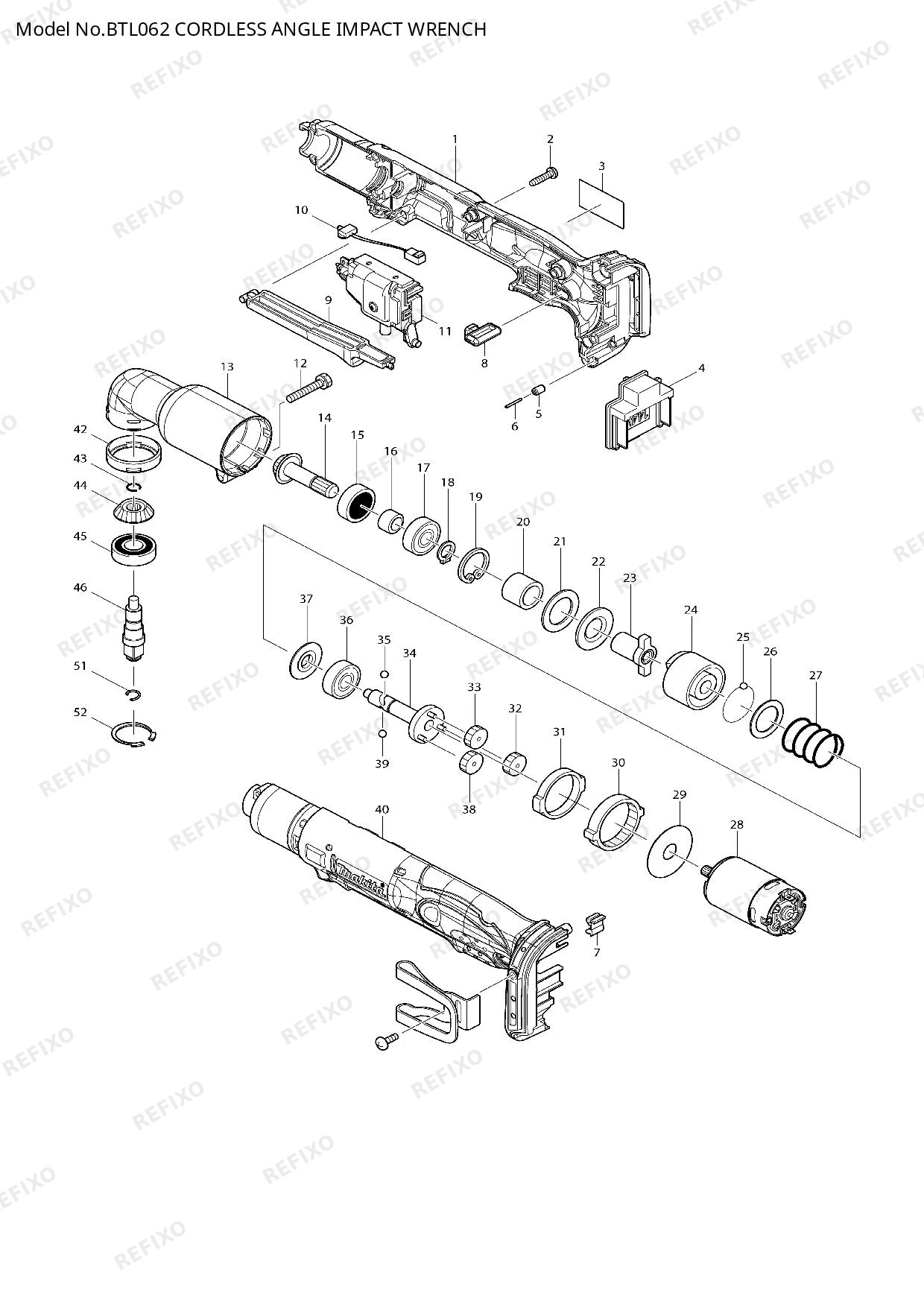 MAKITA BTL062 — схема запчастей