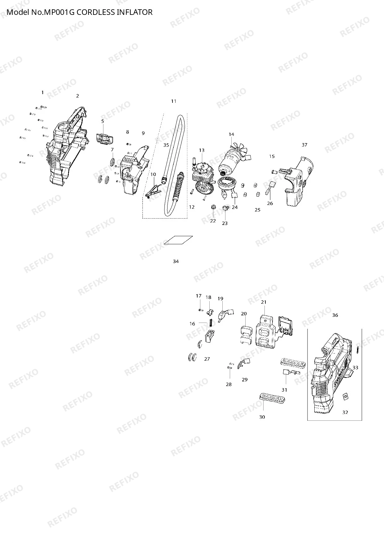 MAKITA MP001G — схема запчастей