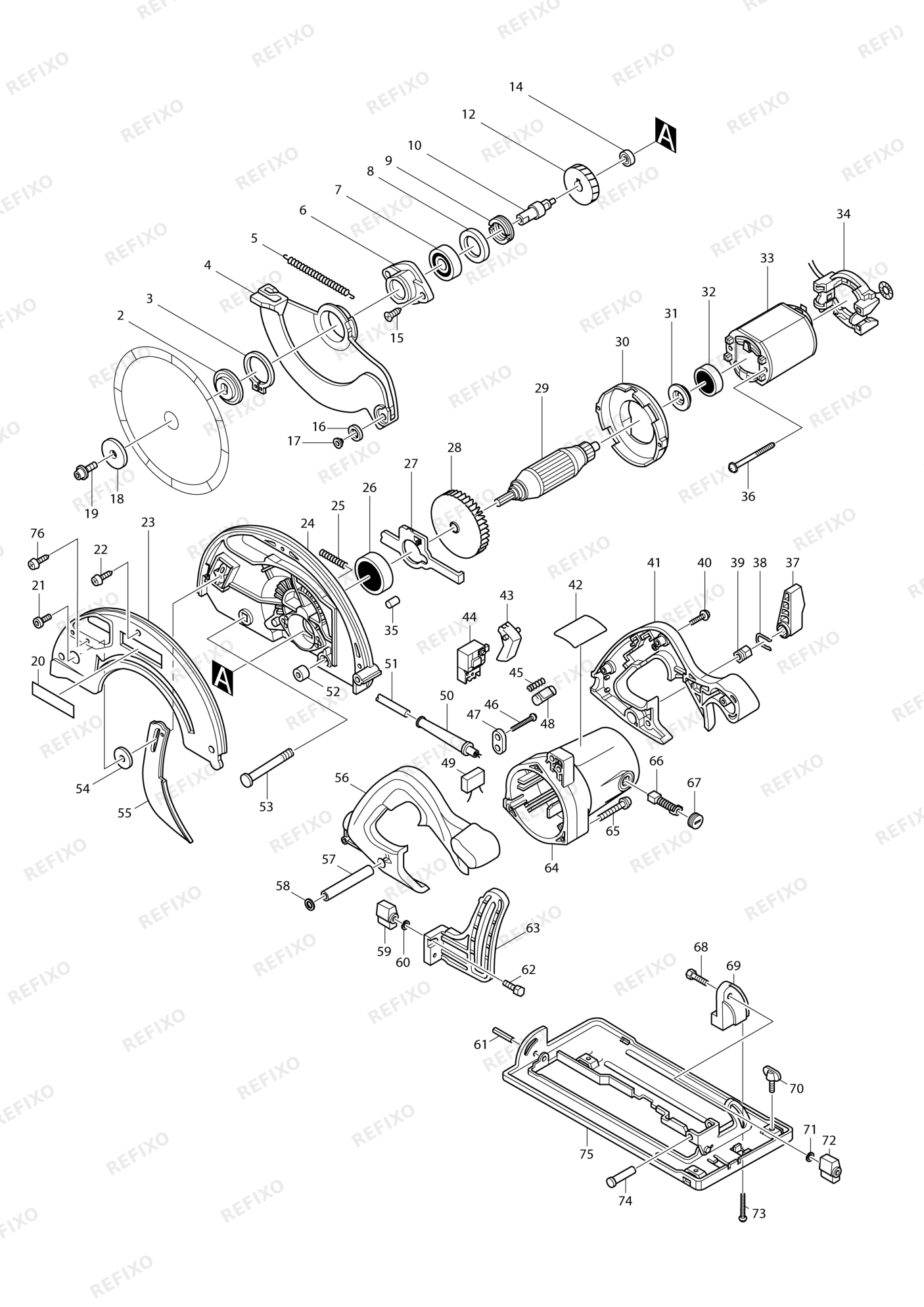 MAKITA 5603R — схема запчастей