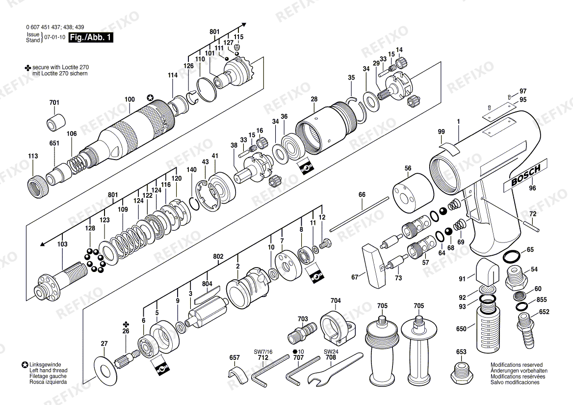 Bosch Pw- шуруповёрт -Ind 370 WATT-SERIE (0 607 451 439) — схема запчастей