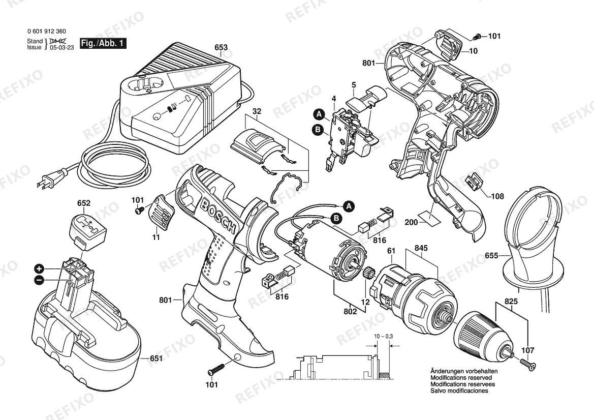 Bosch Аккумуляторный -Mittelgriffschrauber GSR 18 VE-2 BUL | 18 V | 061 - US (0 601 912 360) — схема запчастей