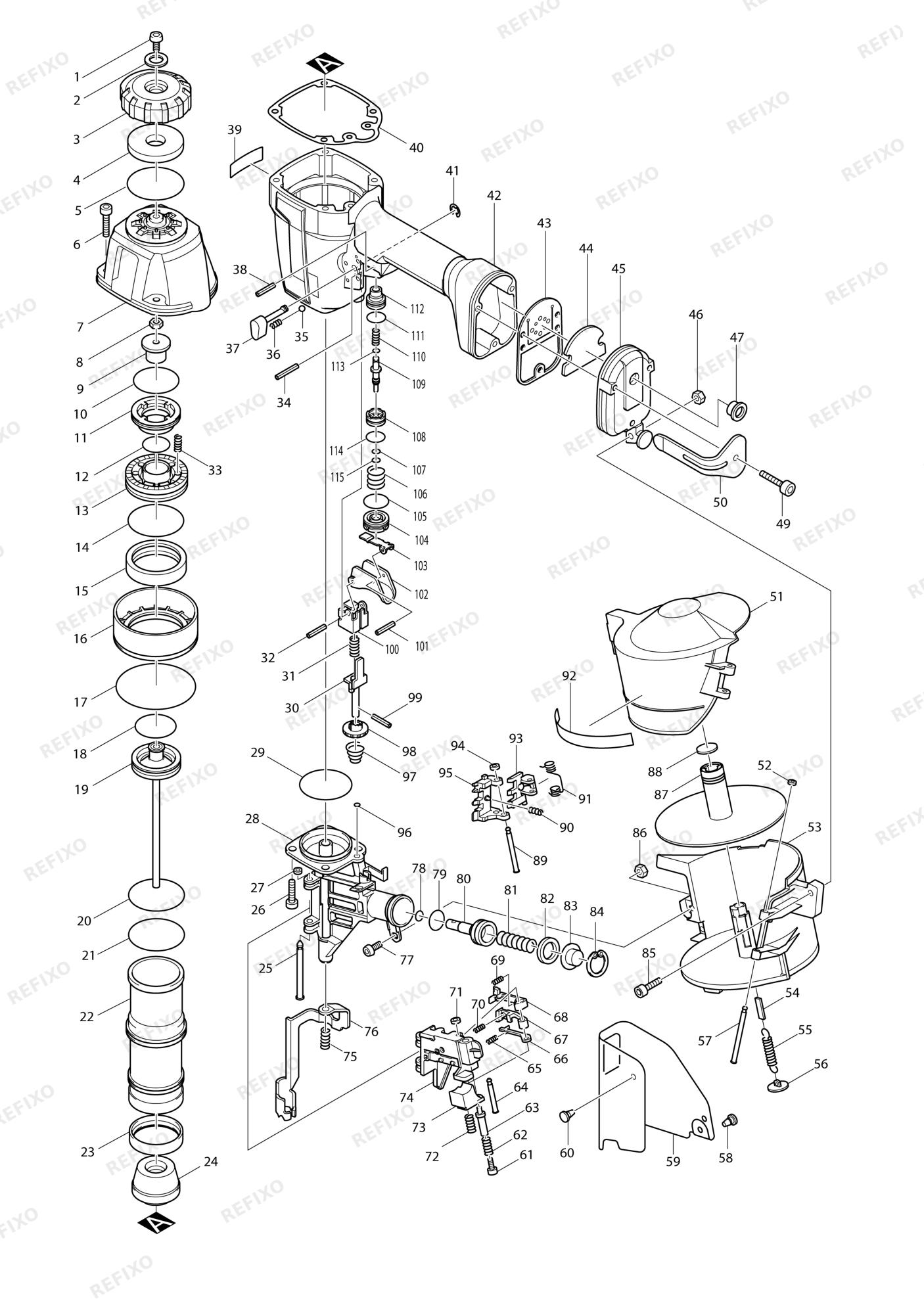 MAKITA AN611 — схема запчастей