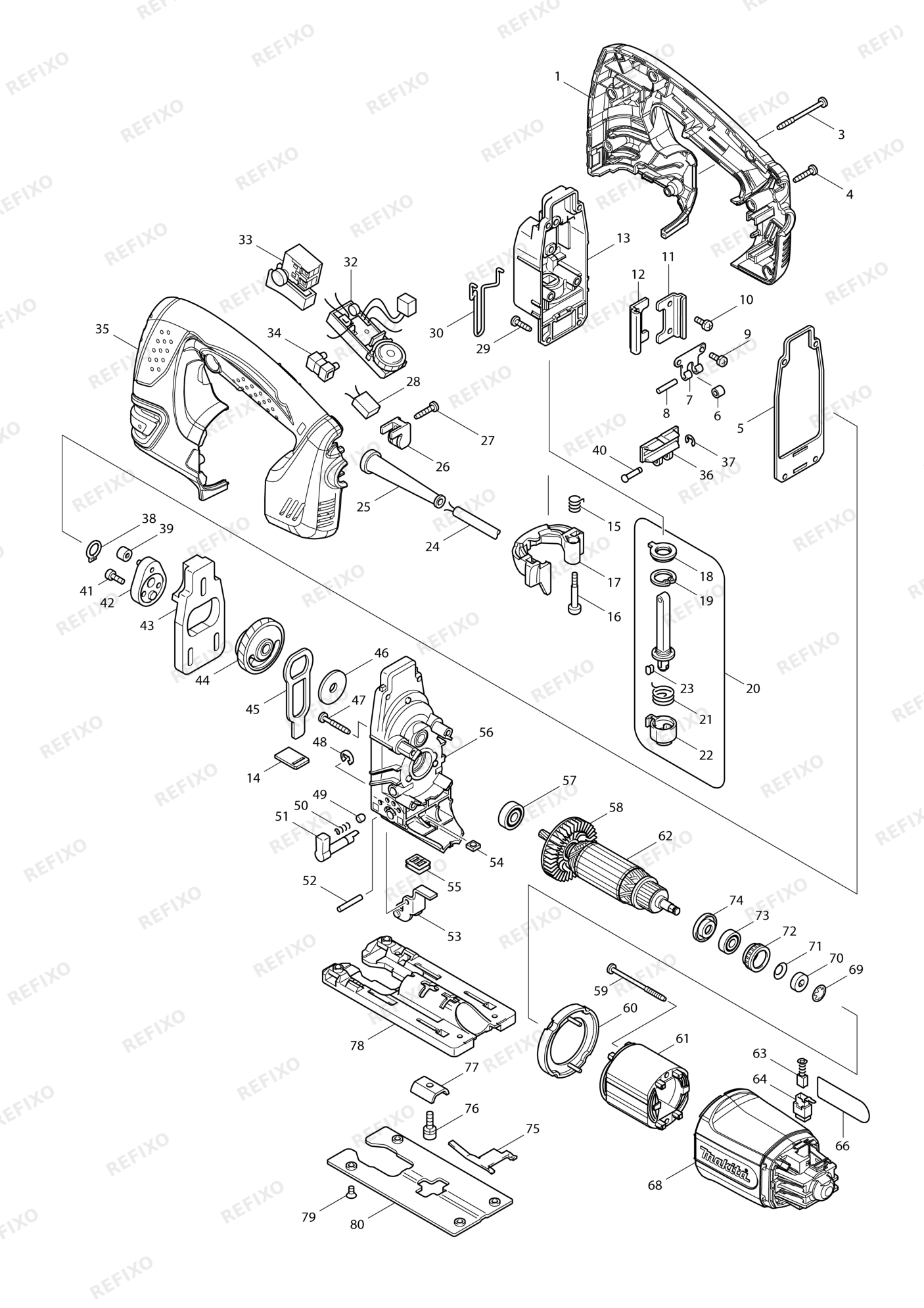 MAKITA 4350CT — схема запчастей