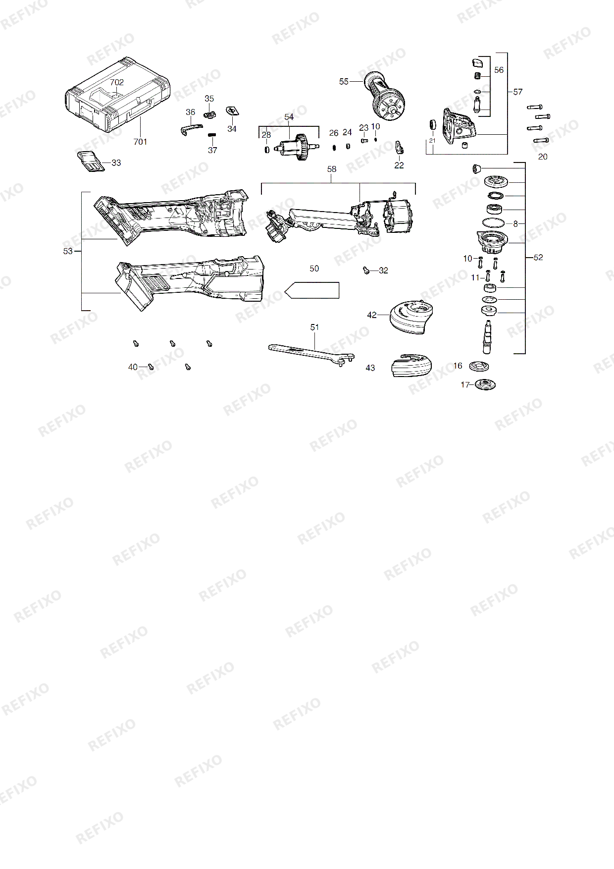 MILWAUKEE M18FSAG115XB 0SFXUK 4933478775 4000481185 — схема запчастей