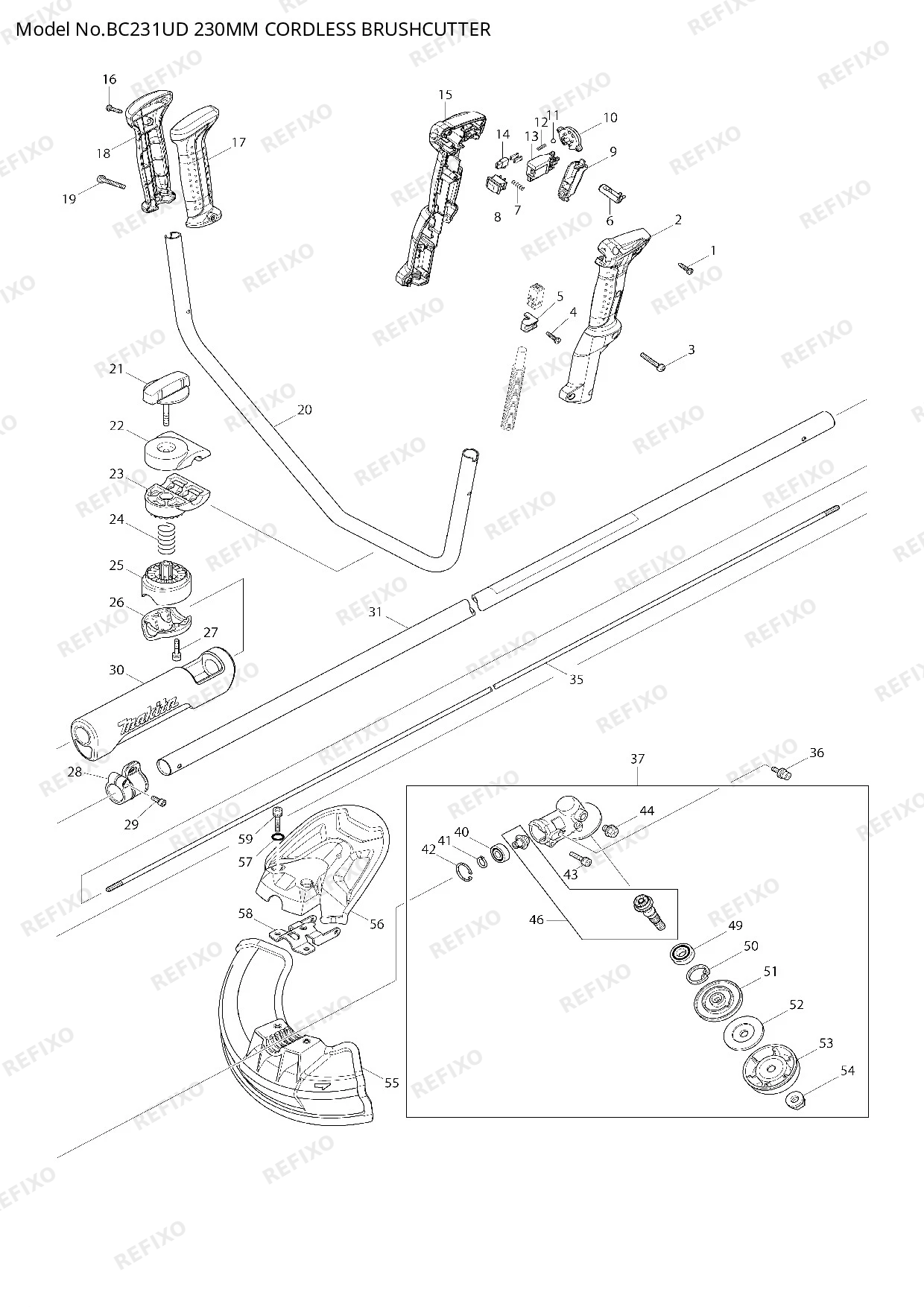 MAKITA BC231UD — схема запчастей