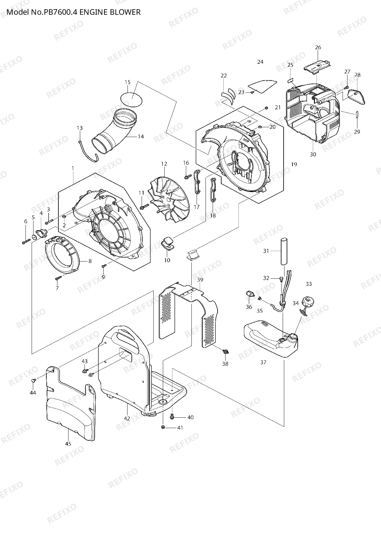 MAKITA PB 7600.4 — схема запчастей