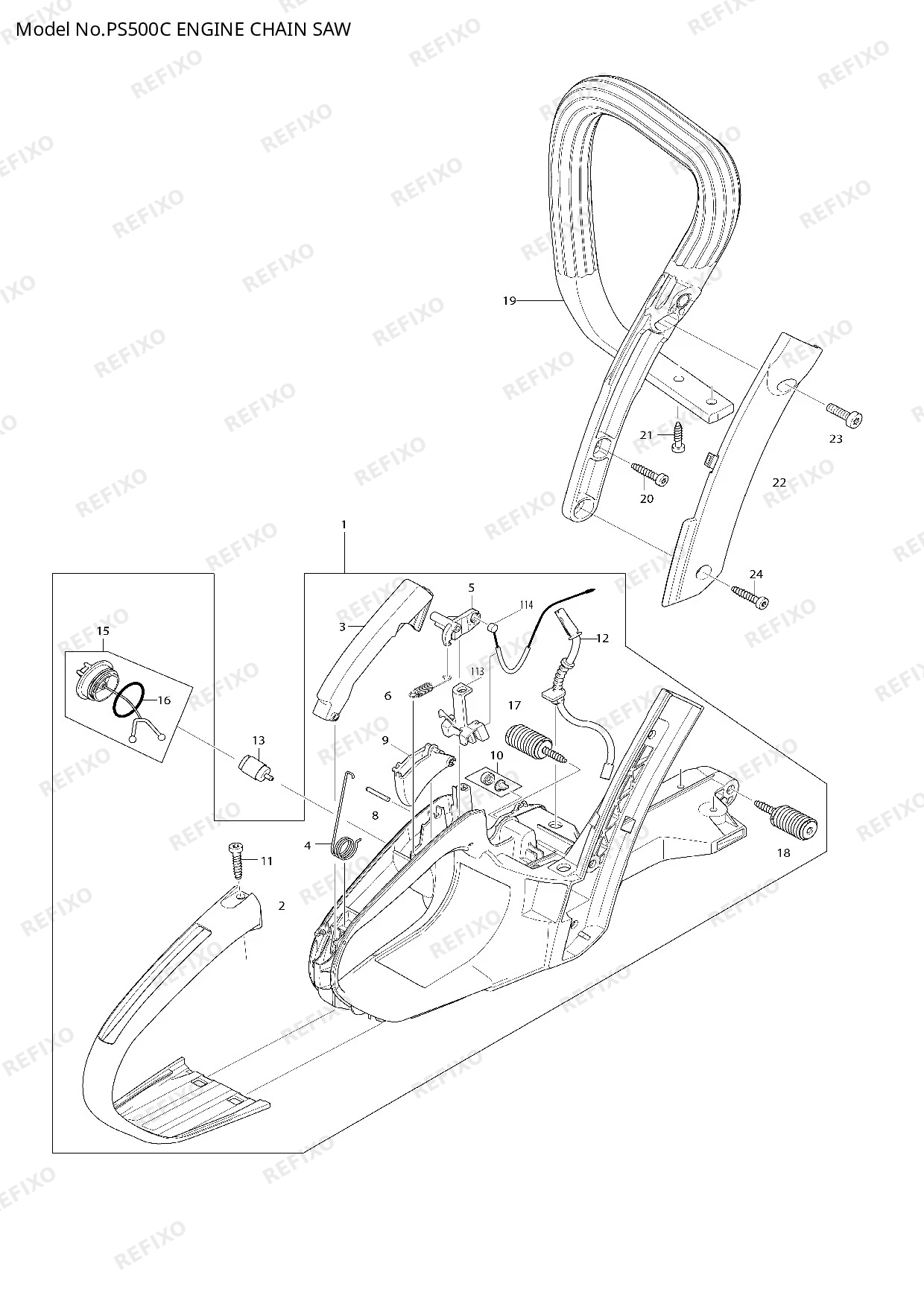 MAKITA PS 500C — схема запчастей