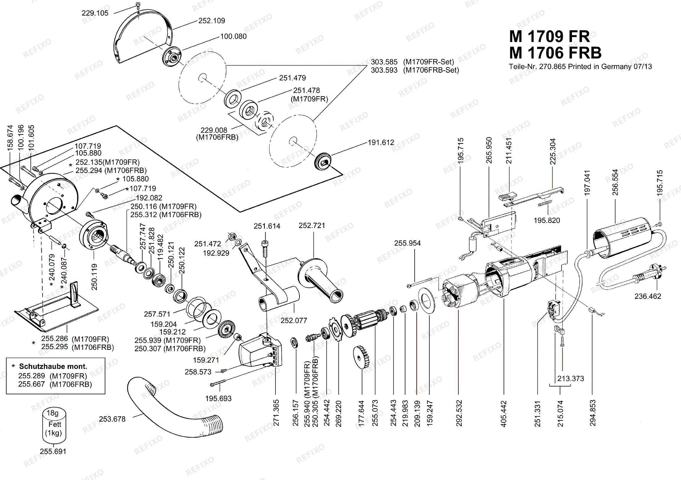 Flex M 1709 FR 230CEE- набор nach 01.07.2013 M1709FR — схема запчастей