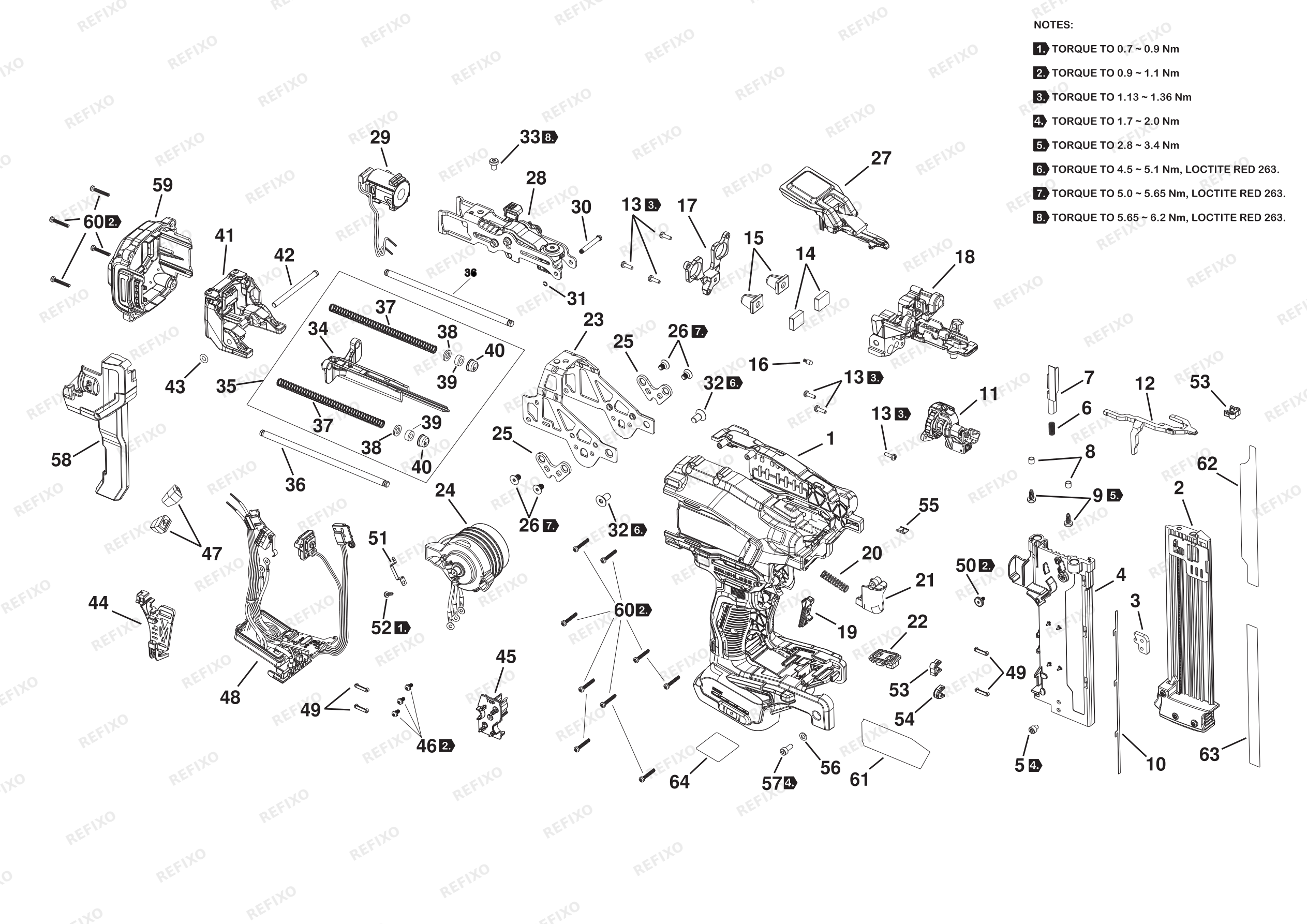 DeWalt ГВОЗДЕЗАБ-ТЕЛЬ ДЛЯ ГВОЗДЕЙ БЕЗ ШЛЯПКИ, 18 GA DCN210SN — схема запчастей
