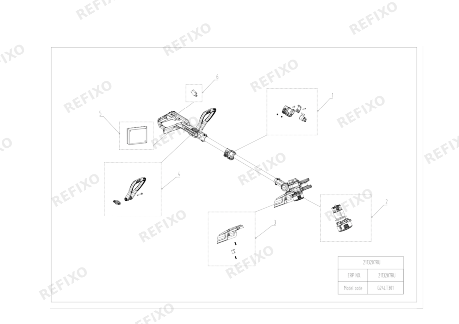 Greenworks 2113207RU(GW 24V 30cm String Trimmer) чертеж — схема запчастей