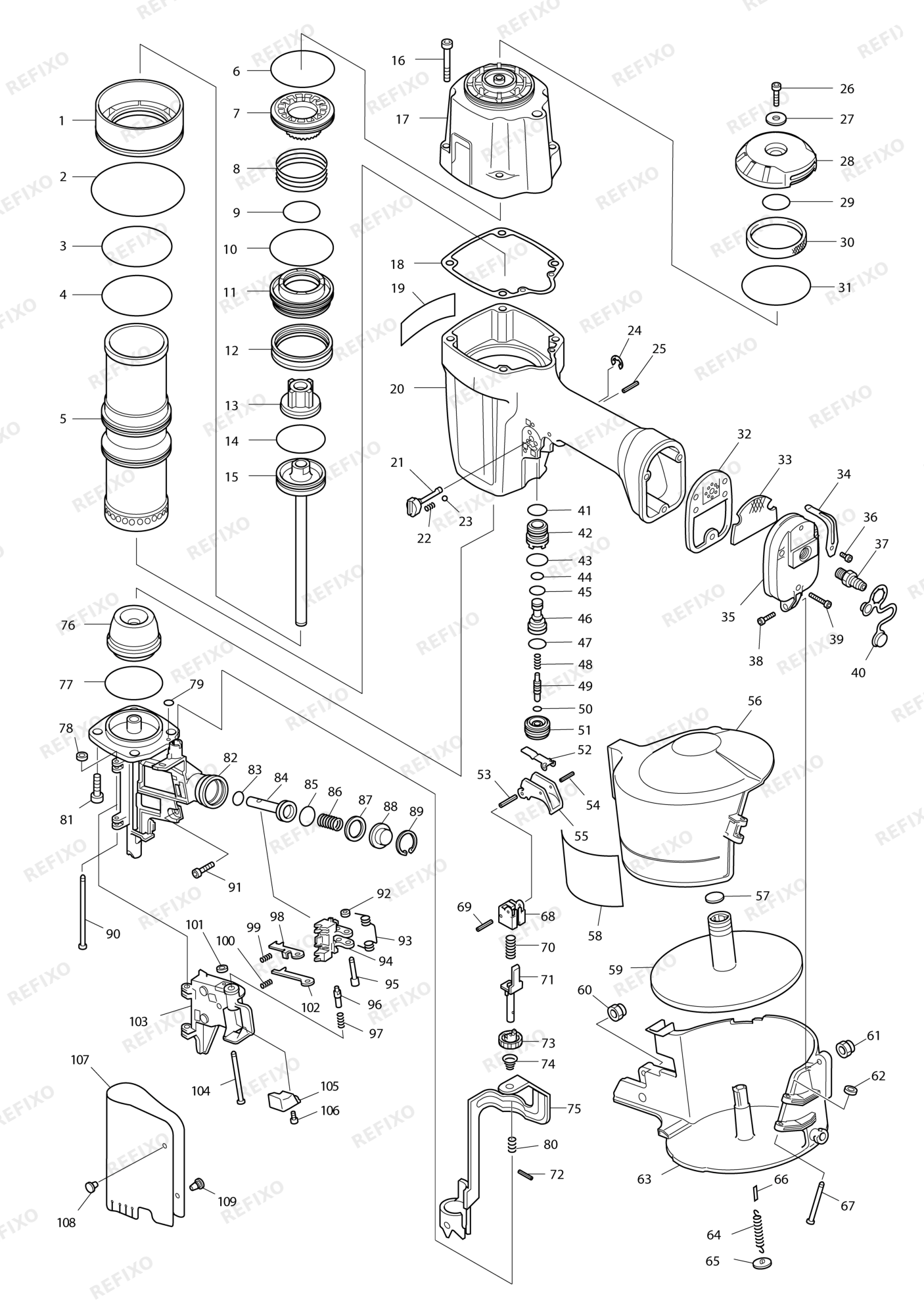 MAKITA AN901 — схема запчастей