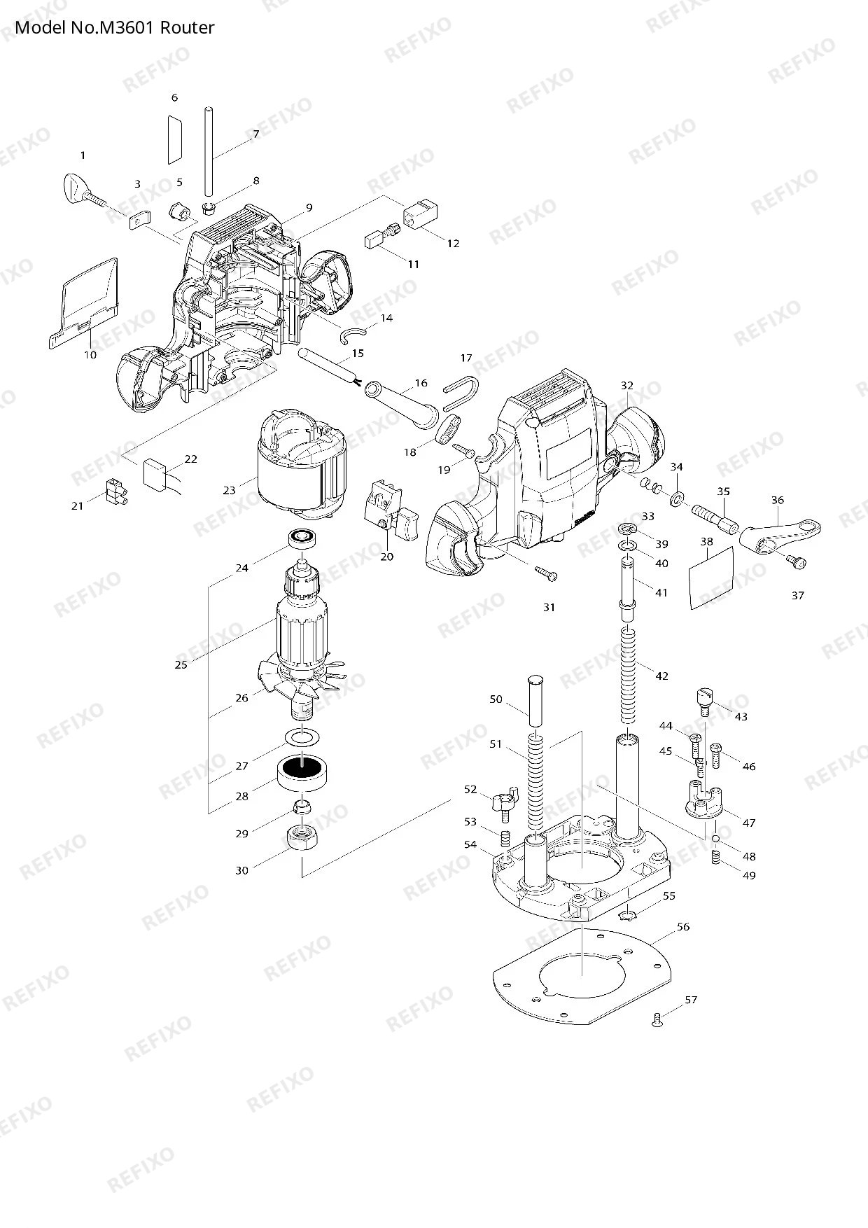 MAKITA M3601 — схема запчастей