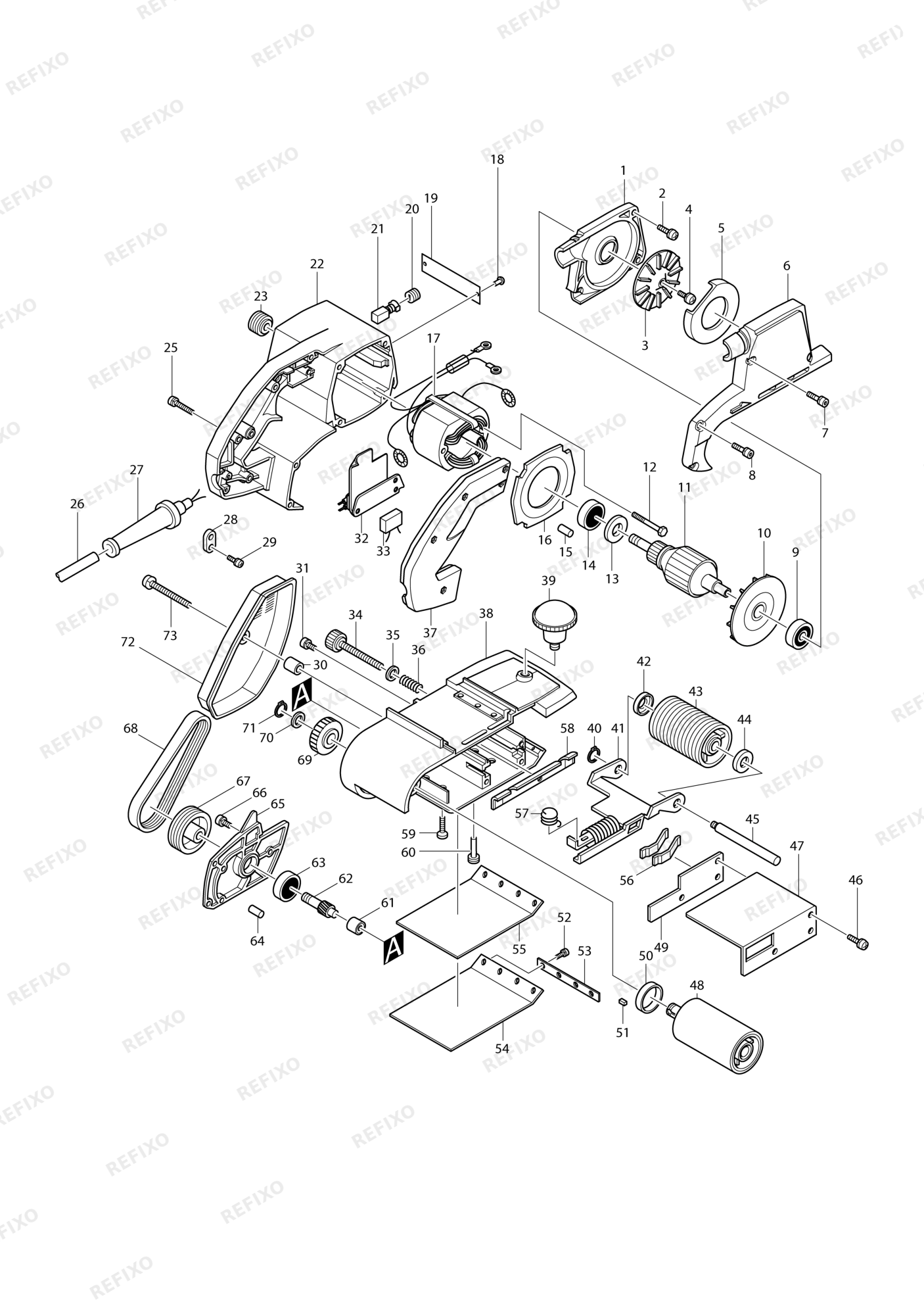 MAKITA 9401 — схема запчастей