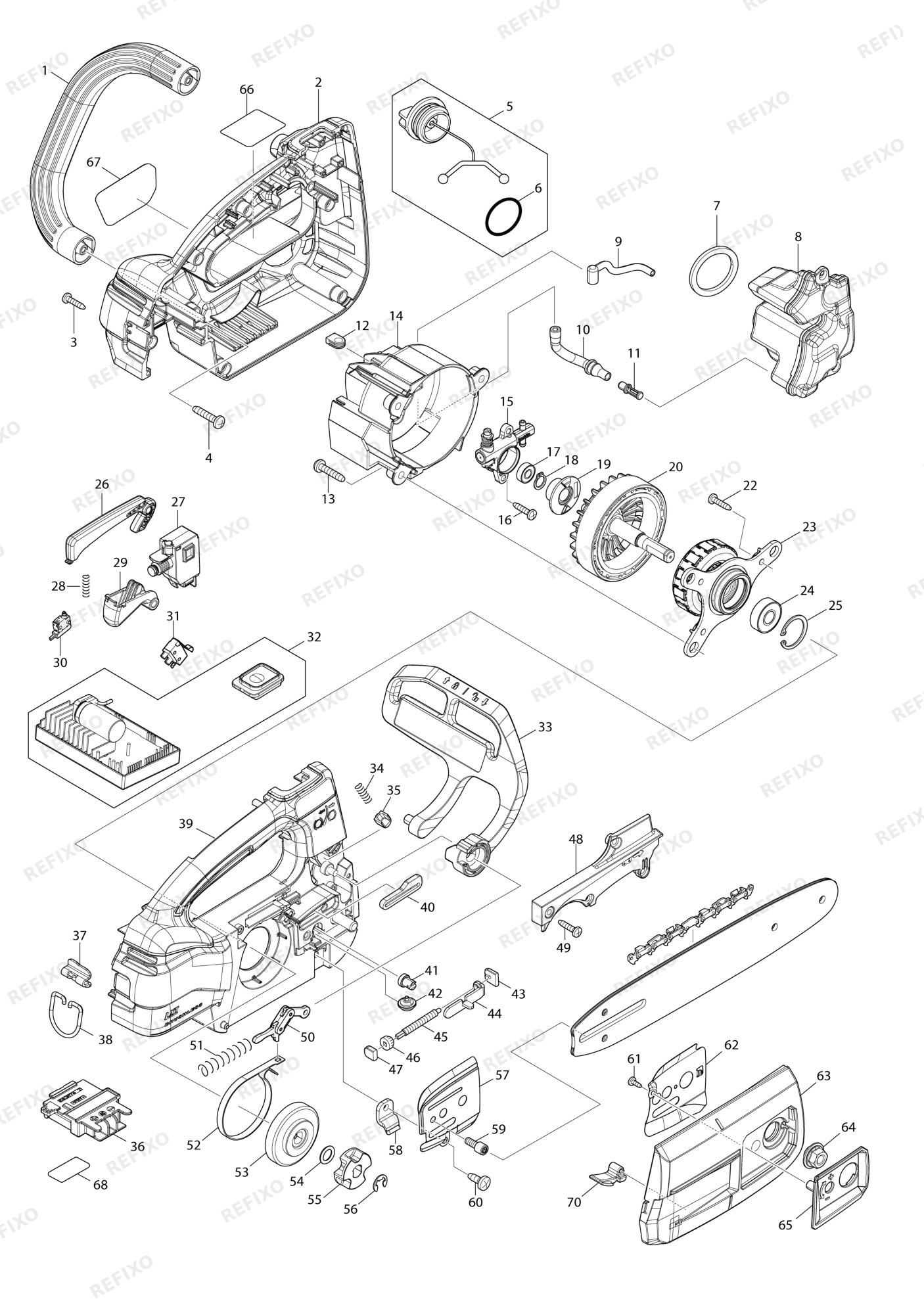 MAKITA AS1925 — схема запчастей