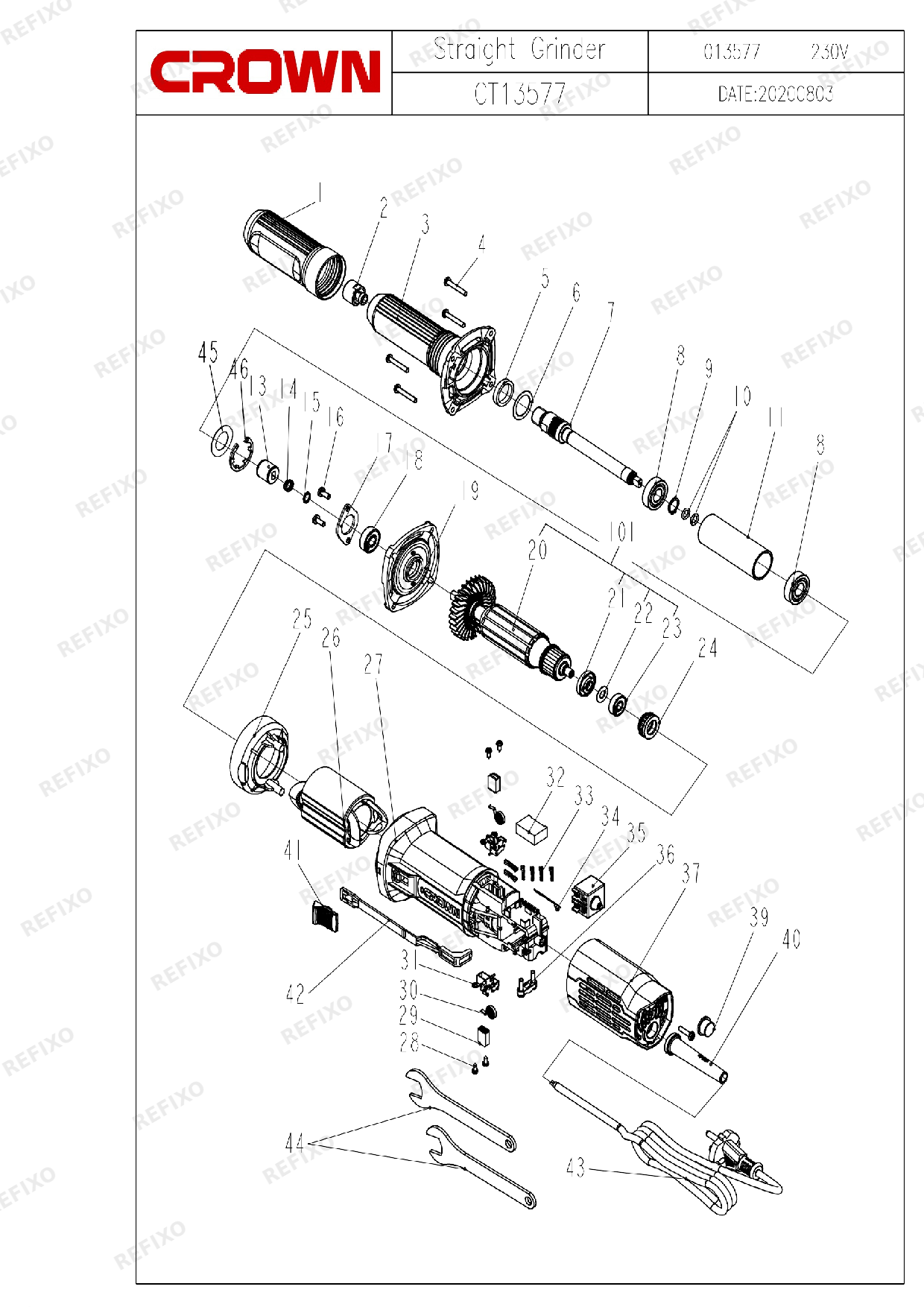 CROWN CT13577 — схема запчастей