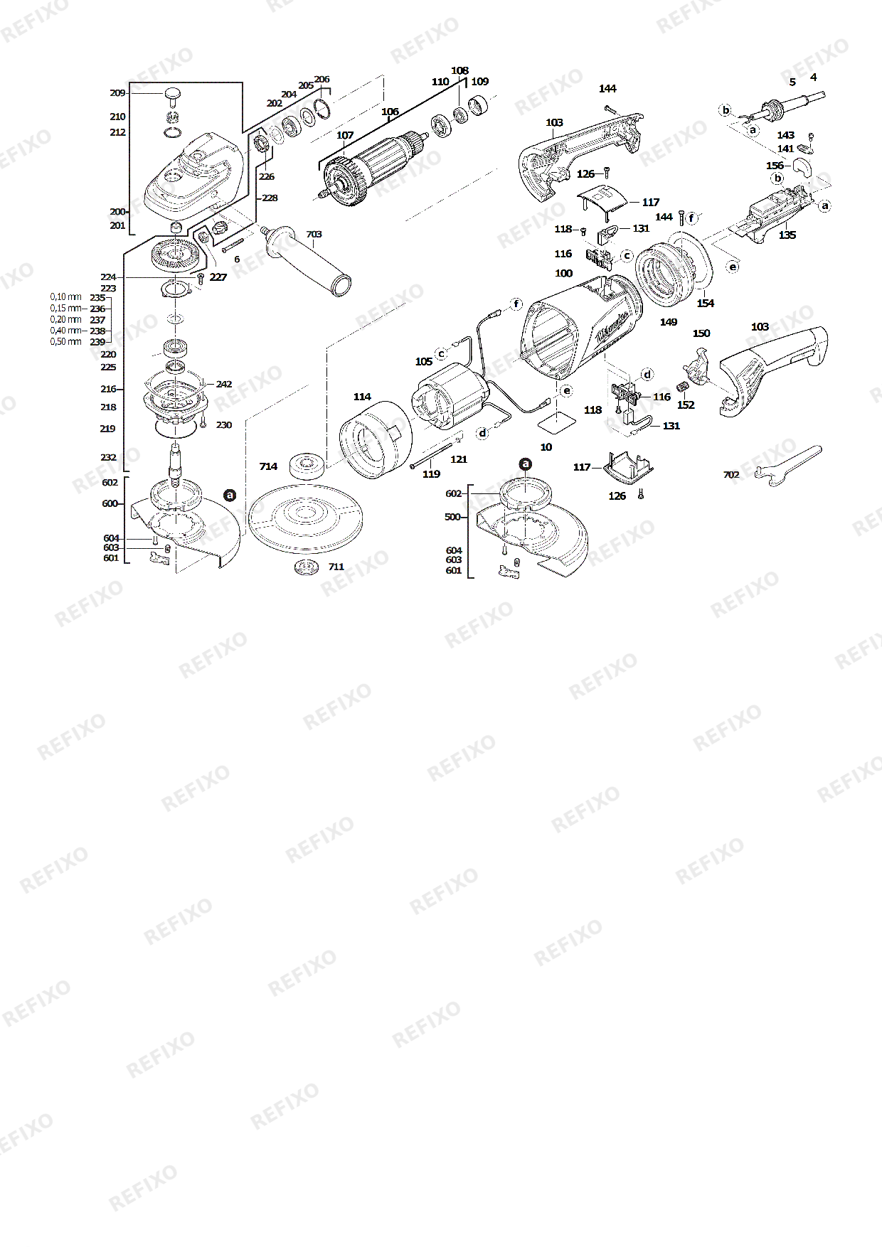 MILWAUKEE AGV26 230GE 4933402360 4000476908 — схема запчастей