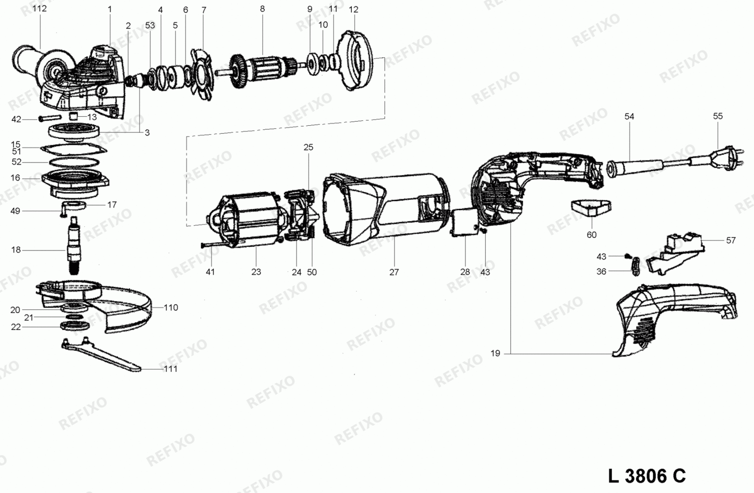 Flex L 3806 C 230CEE 306363 — схема запчастей