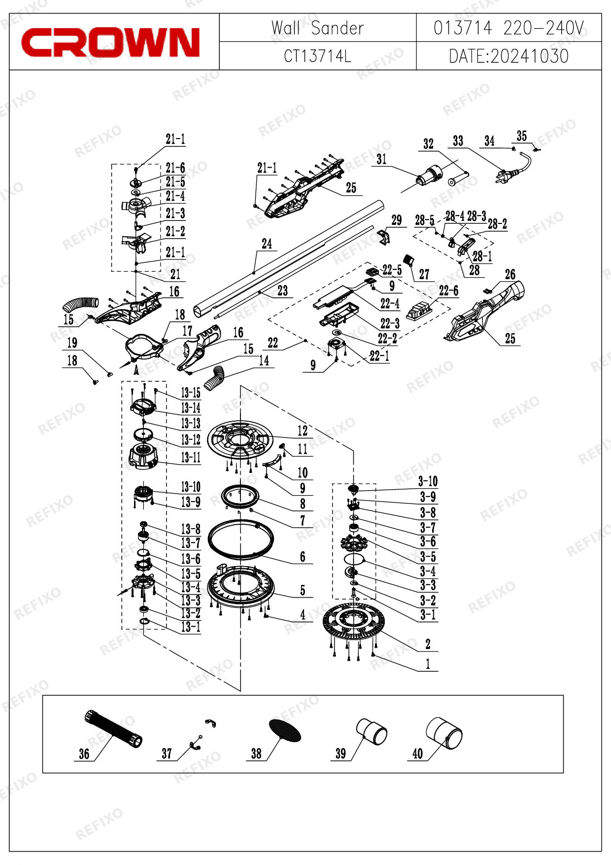 CROWN CT13714L — схема запчастей