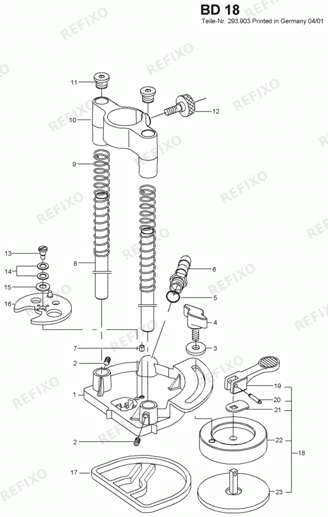 Flex BD 18 Bohrvorrichtung 290343 — схема запчастей