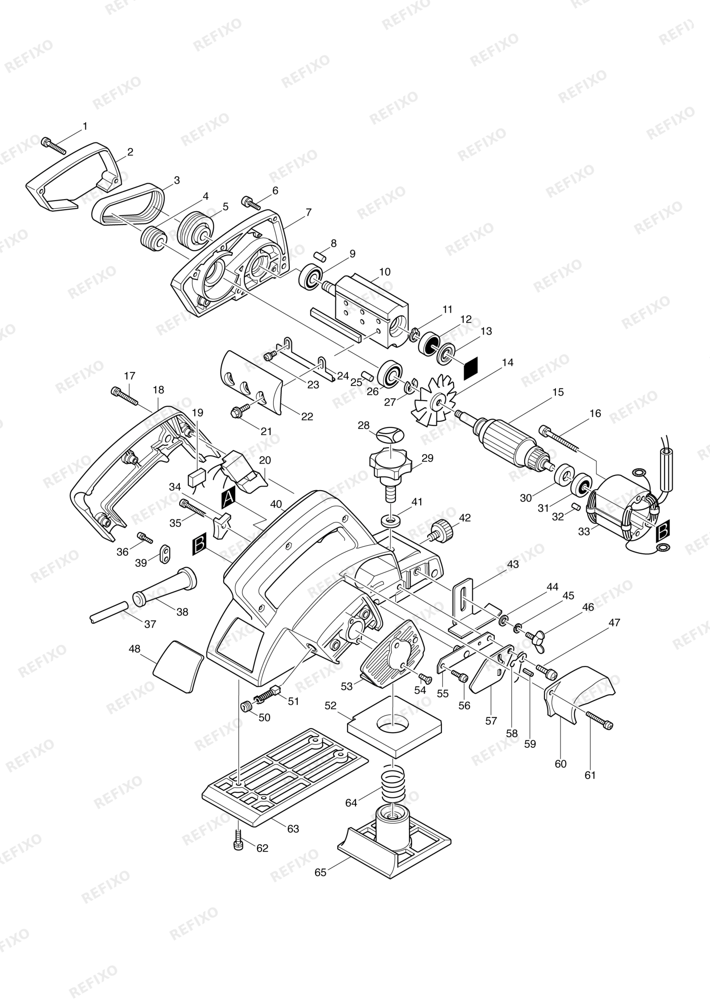 MAKITA 1923B — схема запчастей