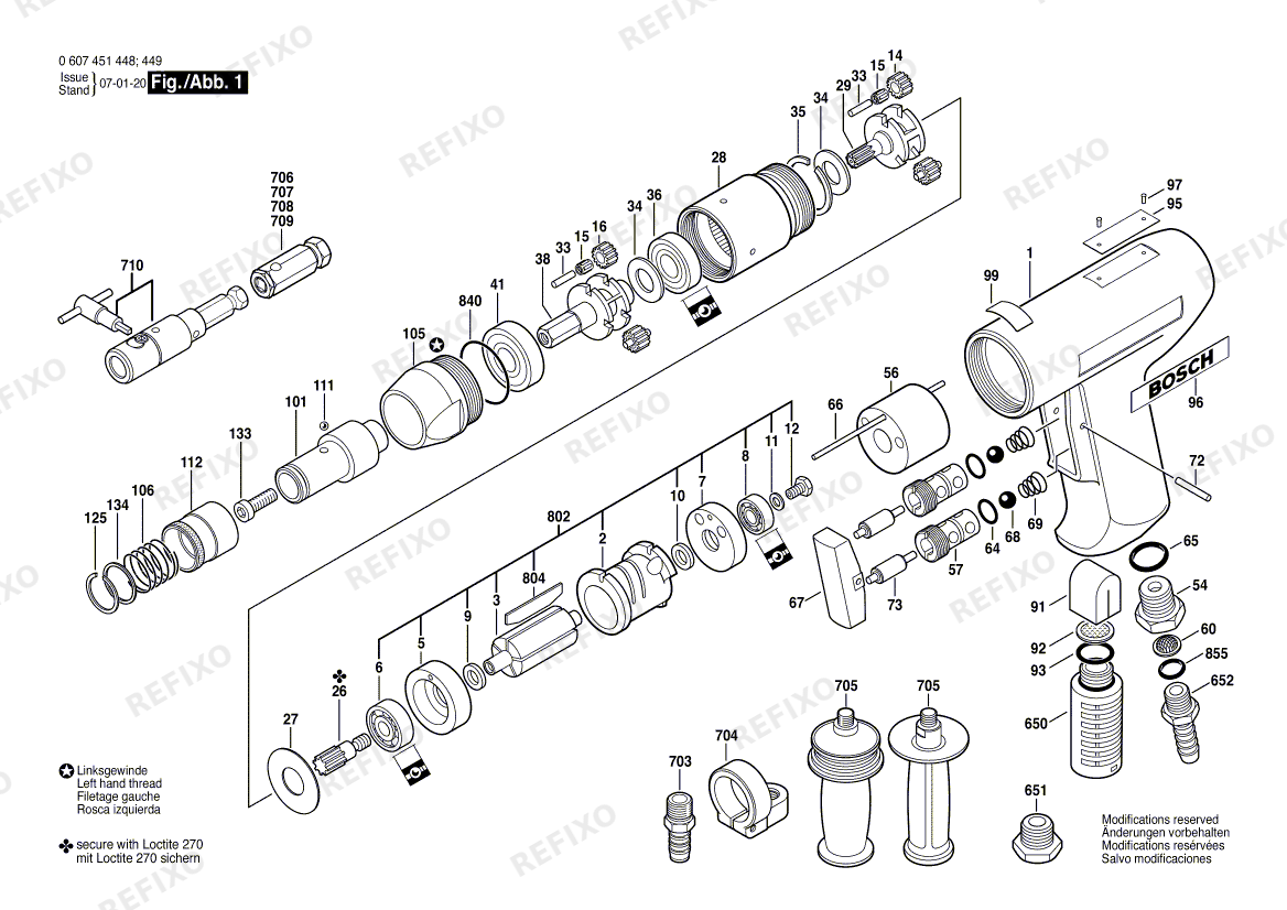 Bosch Gewindeschneider 370 WATT-SERIE (0 607 451 449) — схема запчастей