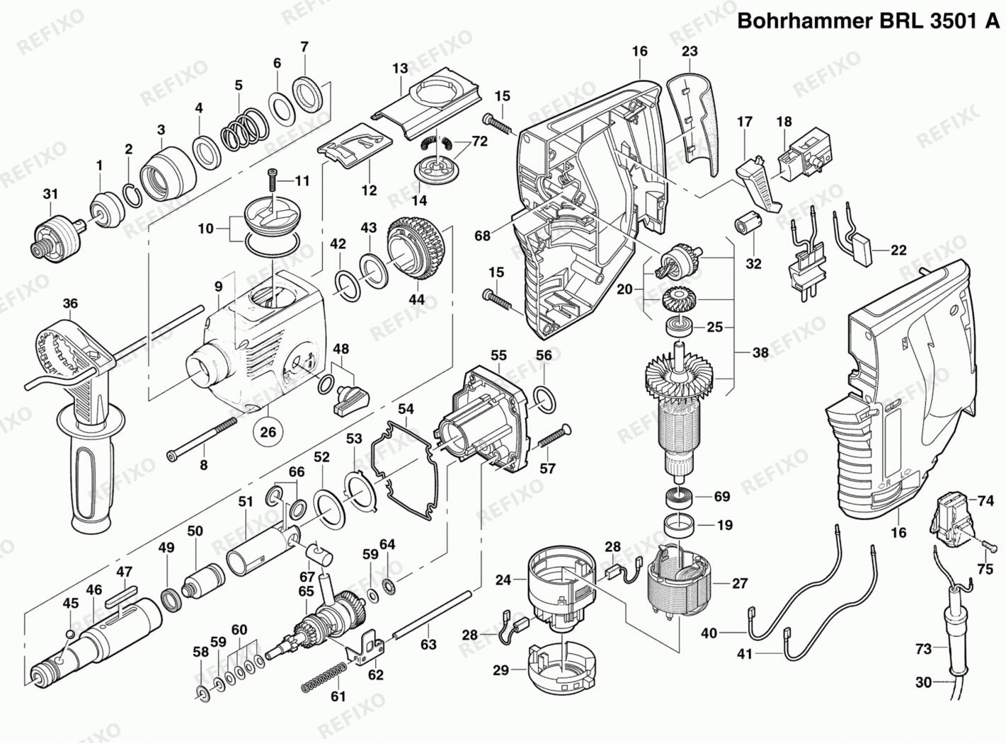 Flex BRL 3501 A 230CEE 309907 — схема запчастей
