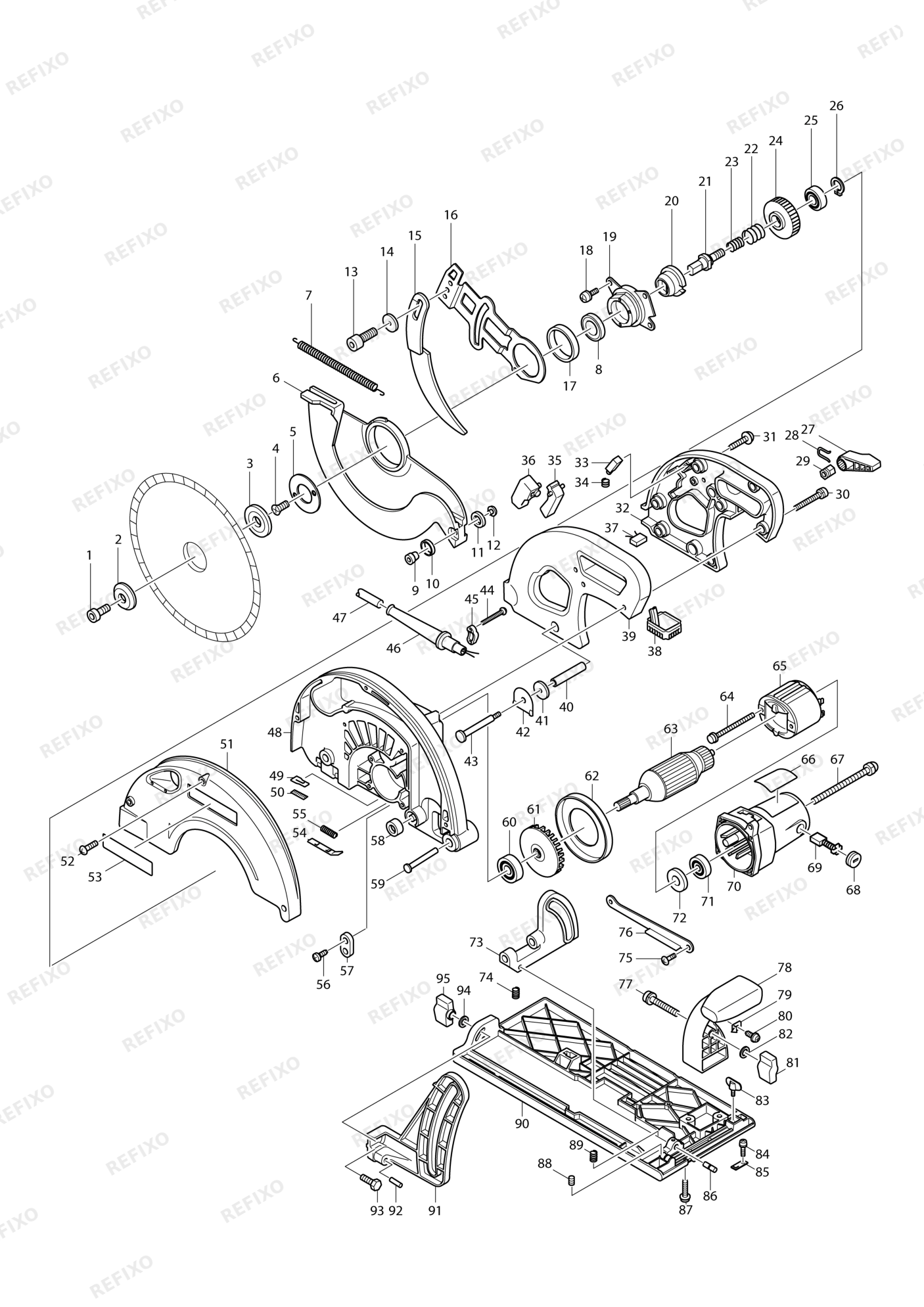 MAKITA 5103R — схема запчастей