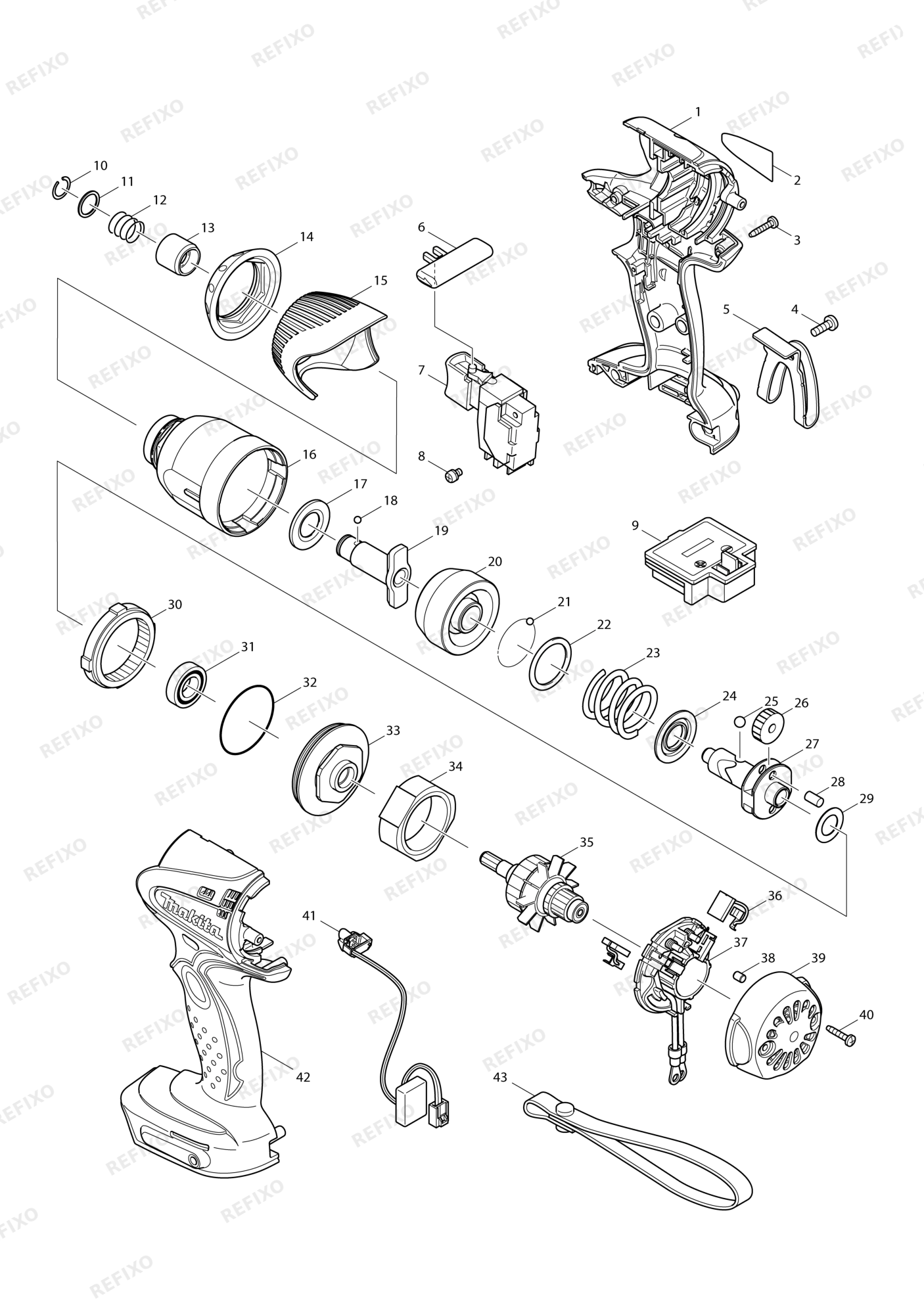 MAKITA BTD130F — схема запчастей