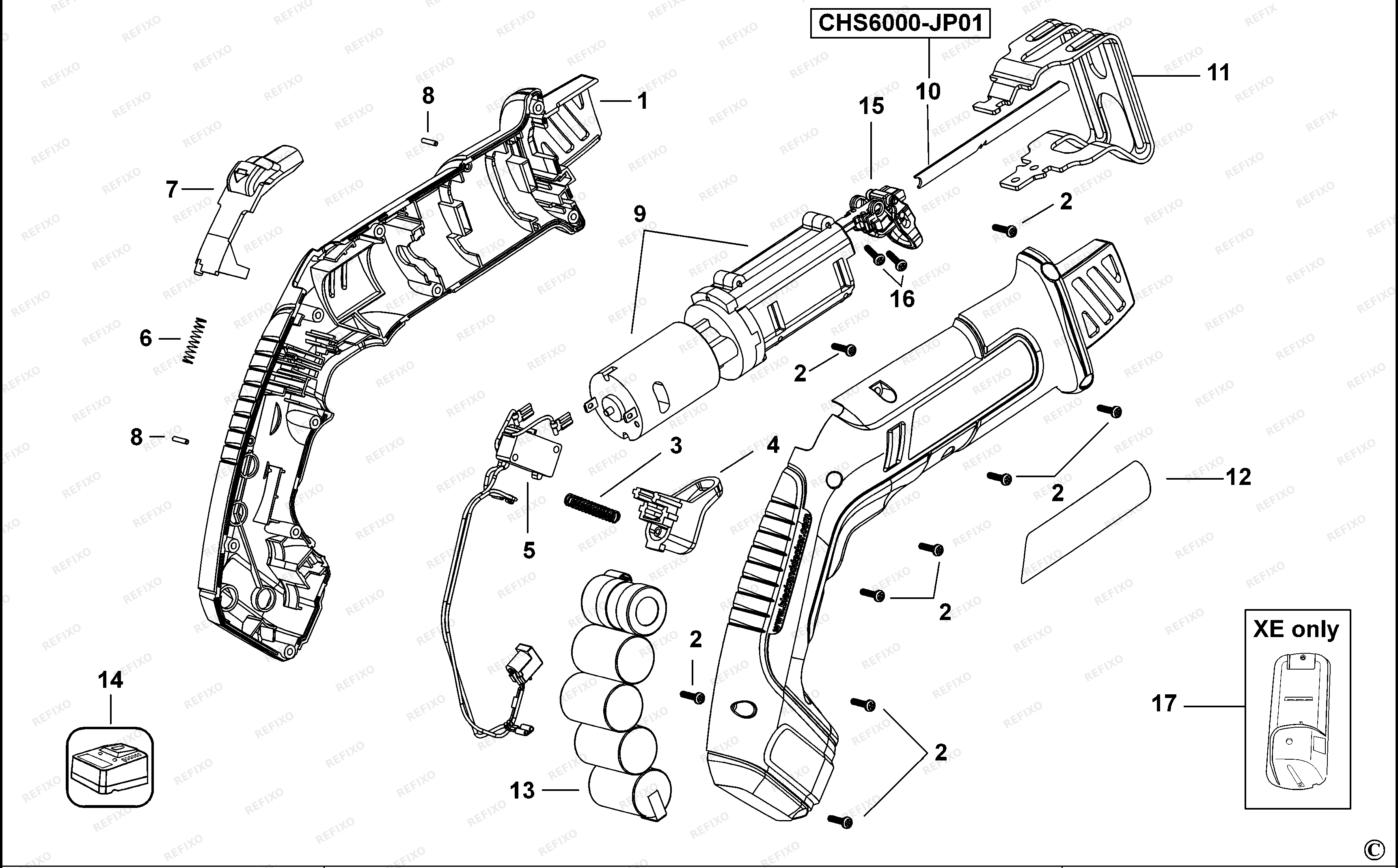 Black&Decker ОТРЕЗНАЯ ПИЛА CHS600 — схема запчастей