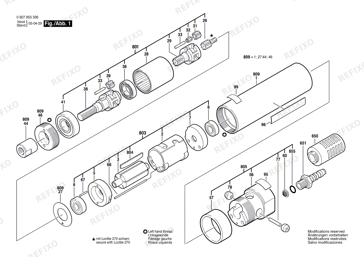 Bosch Einbaumotor 180 WATT-SERIE (0 607 953 336) — схема запчастей