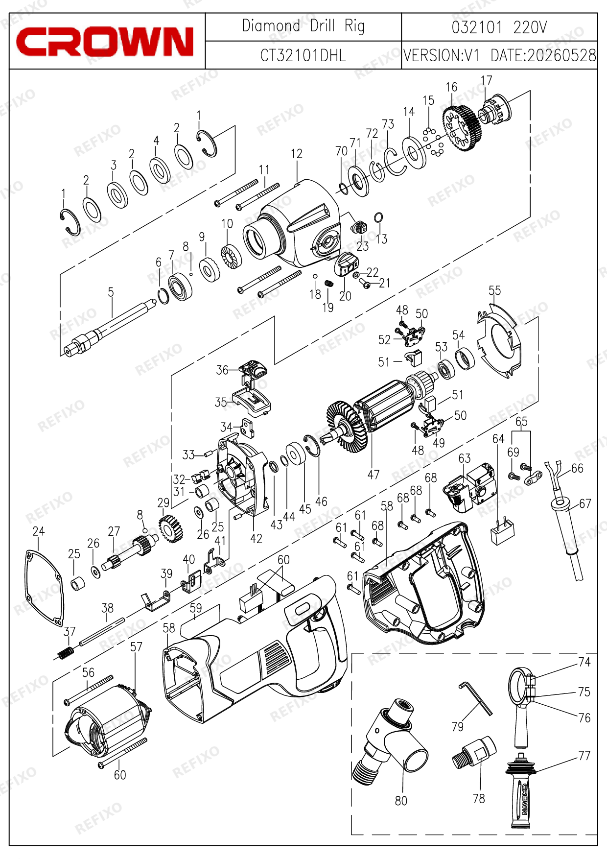 CROWN CT32101DHL — схема запчастей