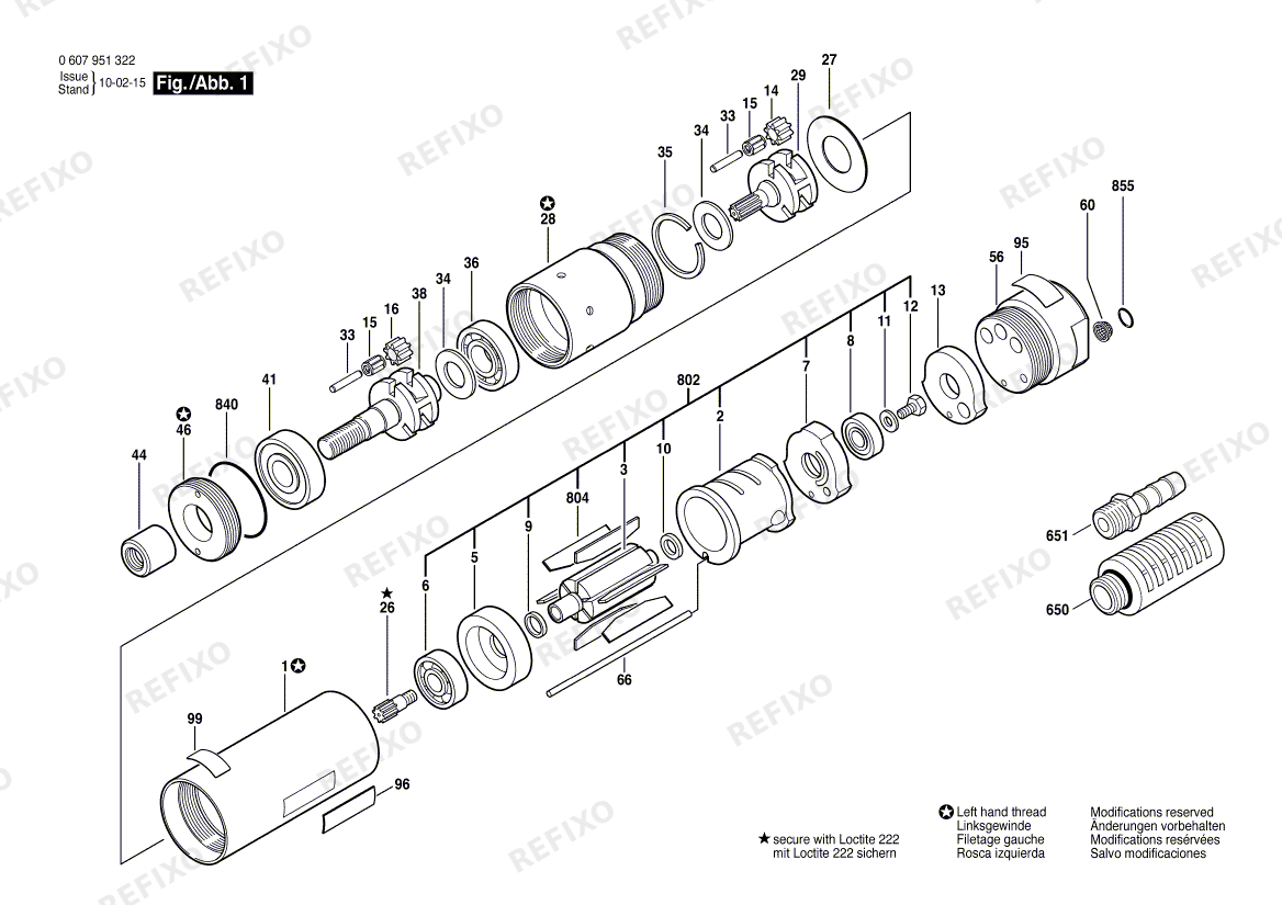Bosch Einbaumotor 370 WATT-SERIE (0 607 951 322) — схема запчастей