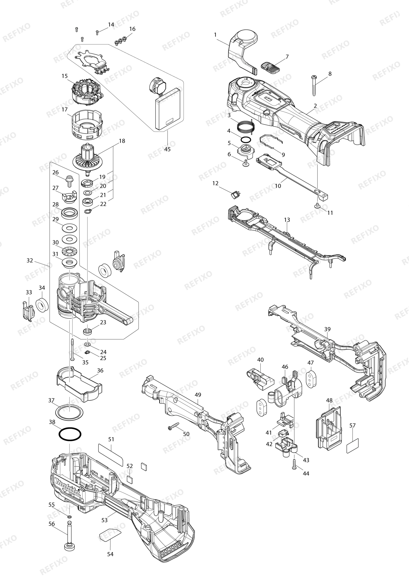 MAKITA TM001G — схема запчастей