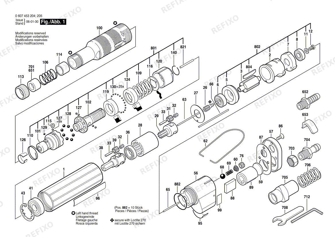 Bosch Pw- шуруповёрт -Ind 180 WATT-SERIE (0 607 453 205) — схема запчастей