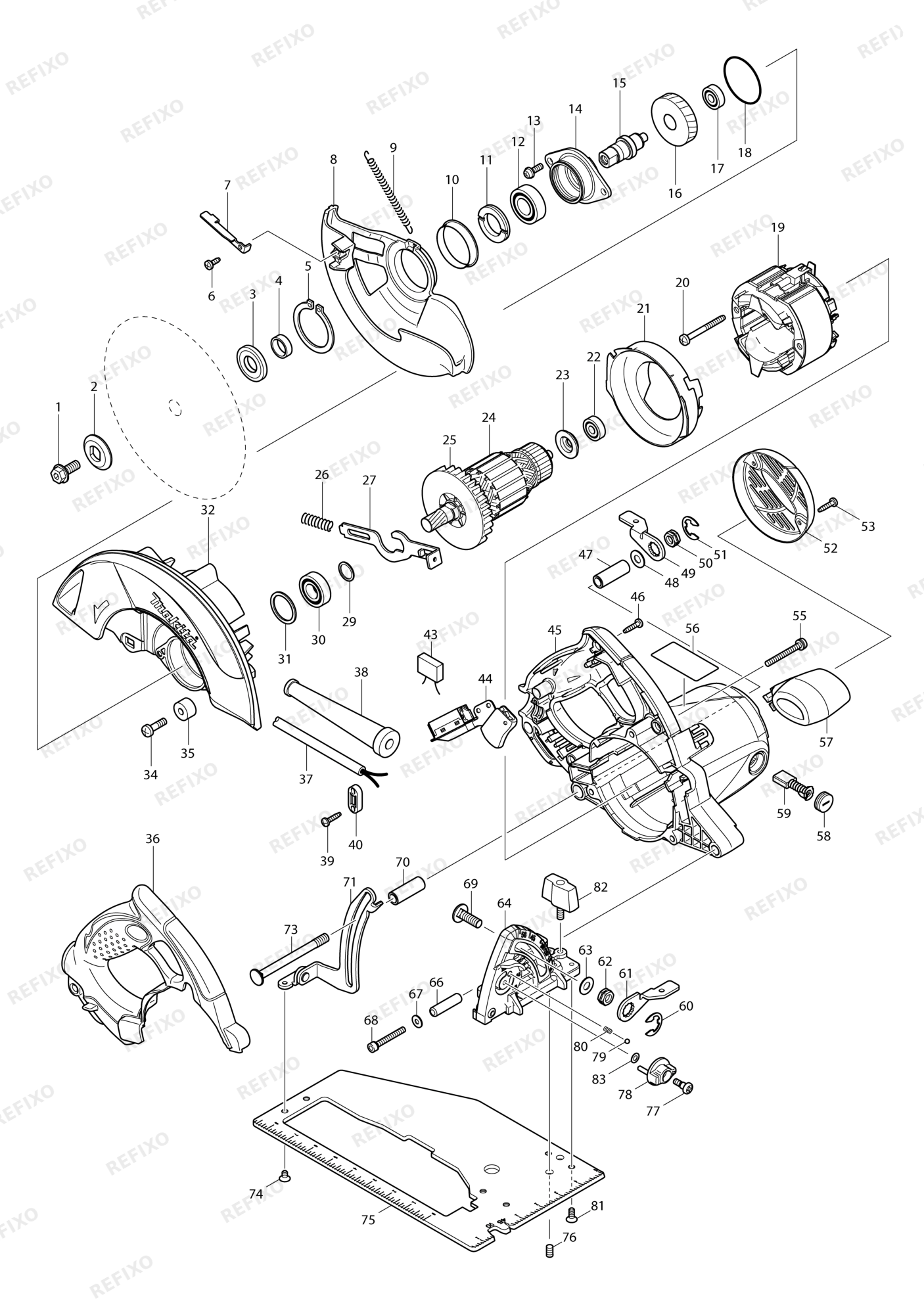 MAKITA 5007N — схема запчастей