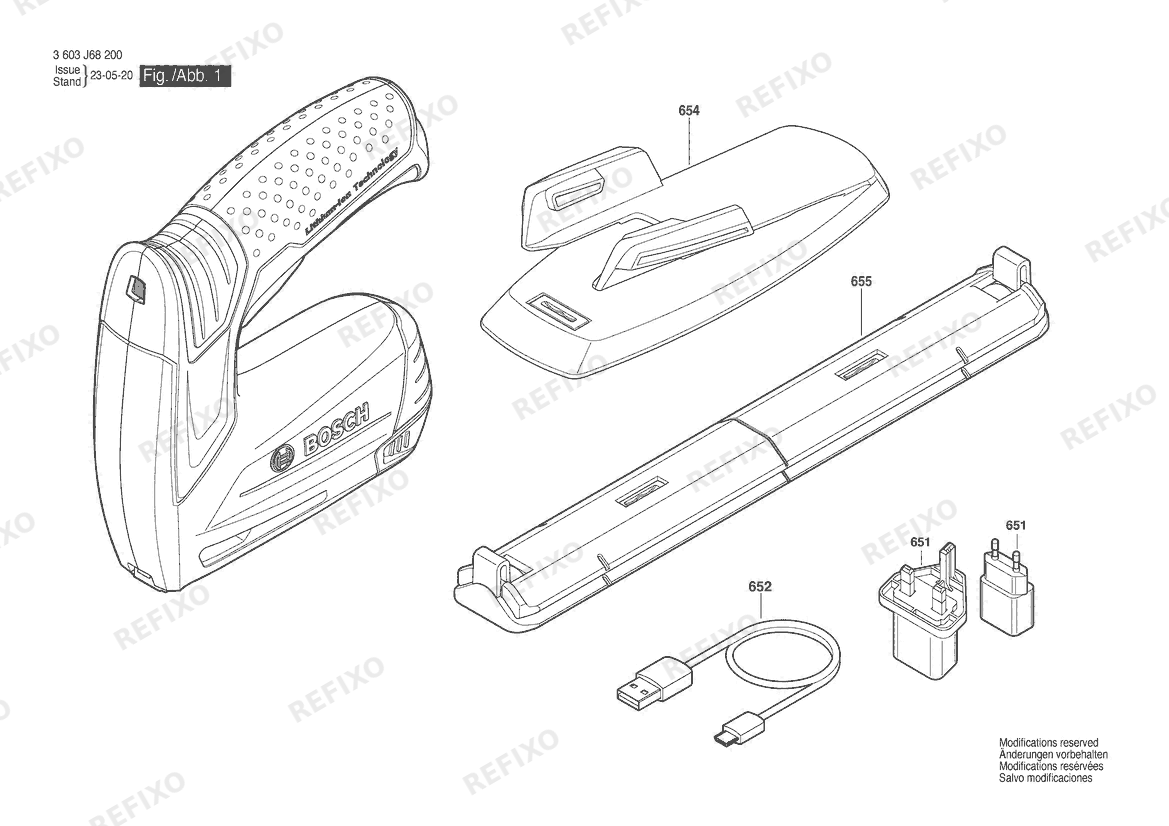 Bosch Tacker PTK 3,6 LI (3 603 J68 270) — схема запчастей