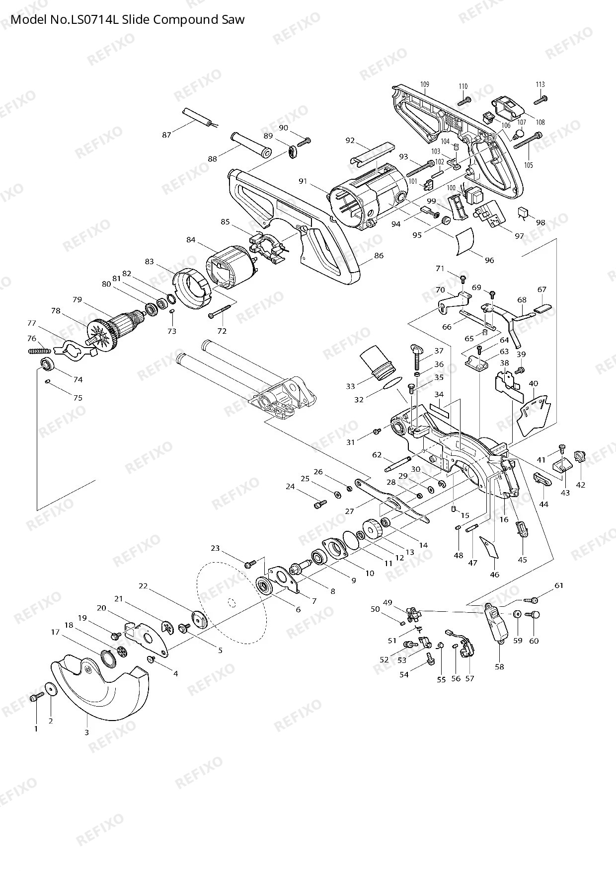 MAKITA LS0714L — схема запчастей