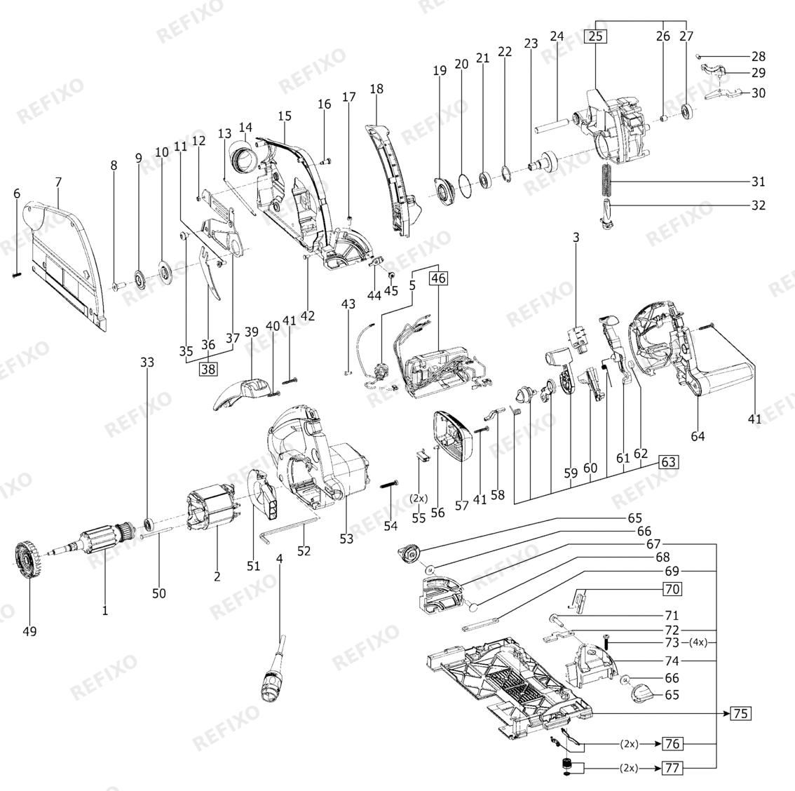 Festool TS 55 Q 230V - Tauchsäge 491375 — схема запчастей